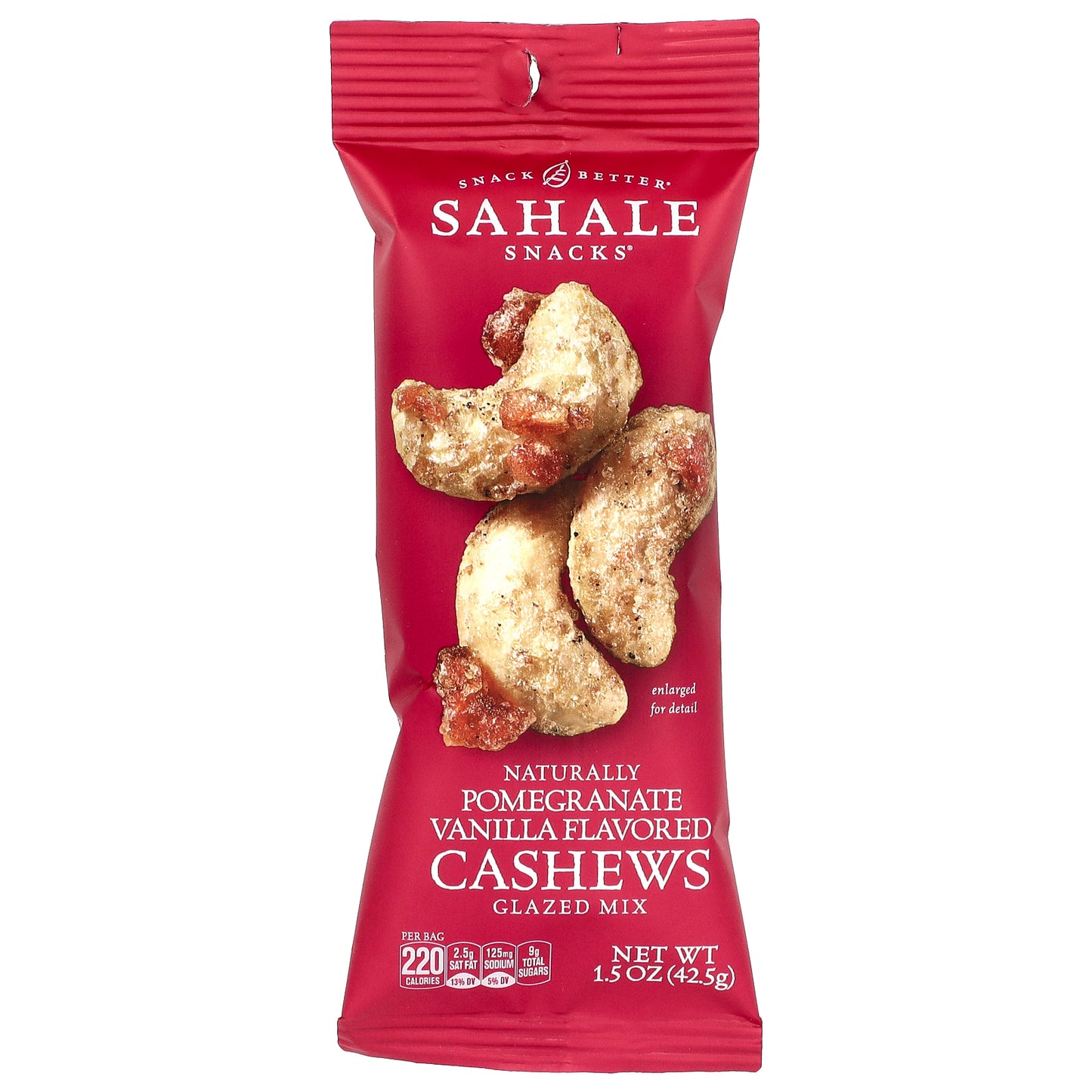 Sahale Snacks, Glazed Mix, Naturally Pomegranate Vanilla Cashews, 9 Packs, 1.5 oz (42.5 g) Each
