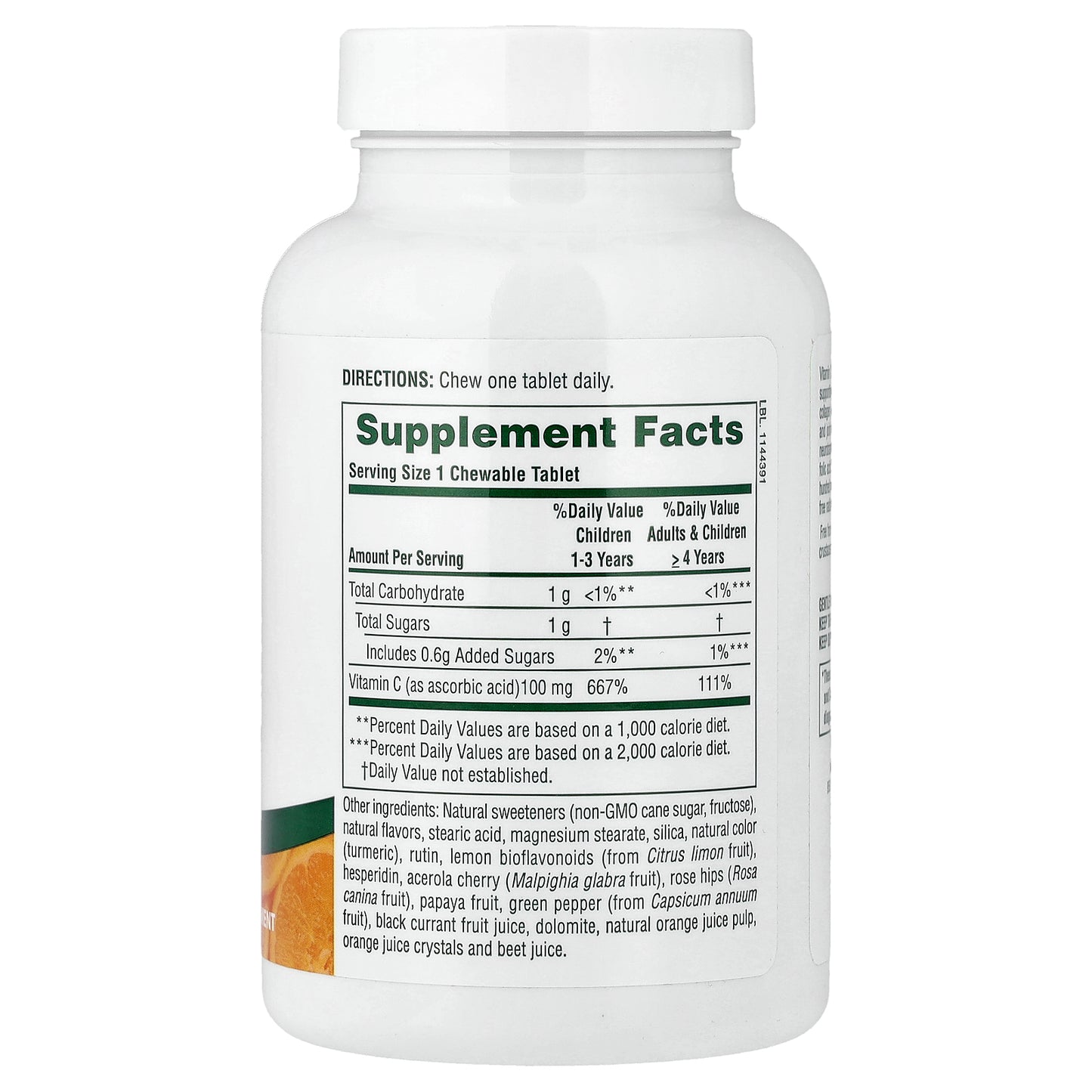 NaturesPlus, Chewable Orange Juice Jr®, Vitamin C, Natural Orange, 180 Tablets