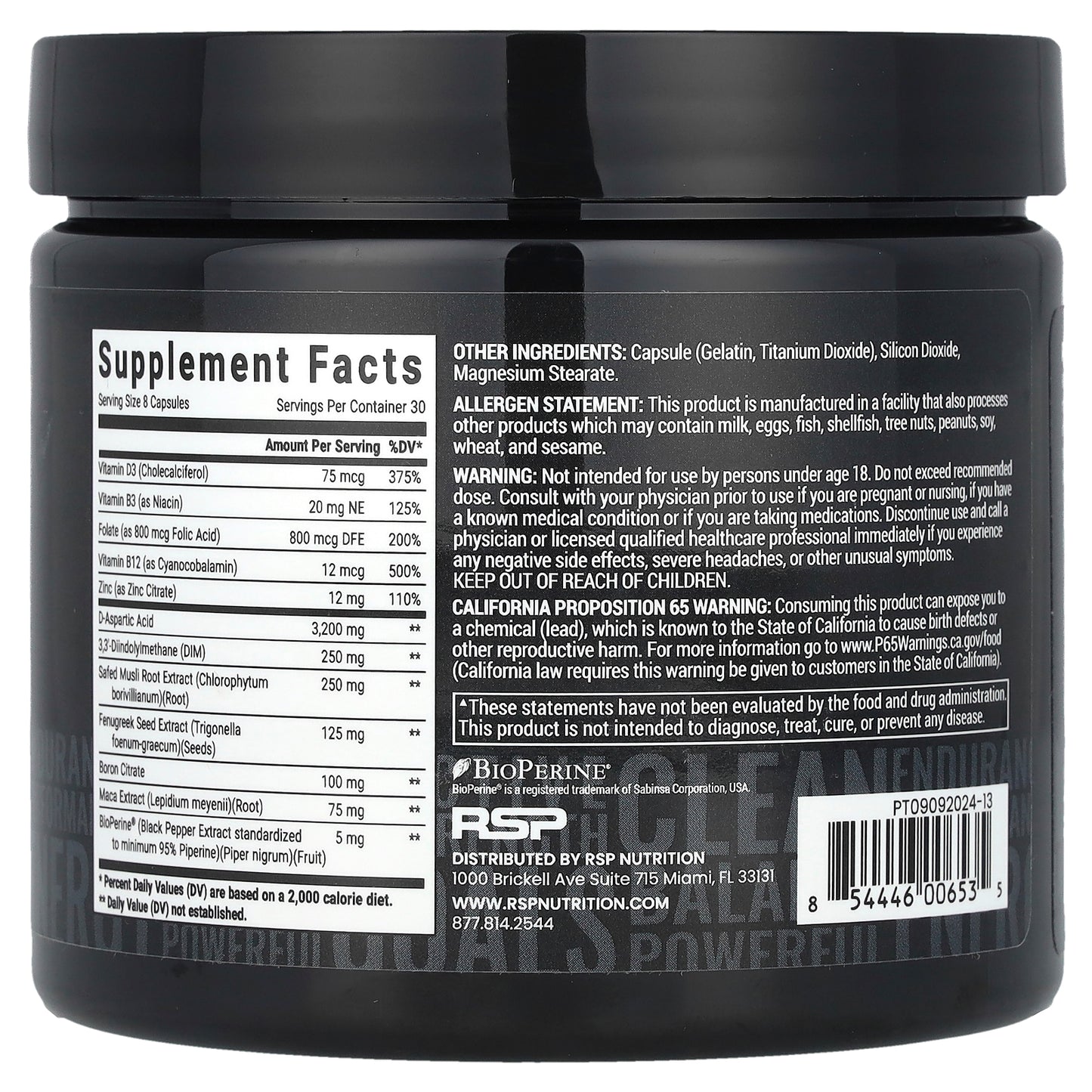 RSP Nutrition, Prime-T, 240 Capsules