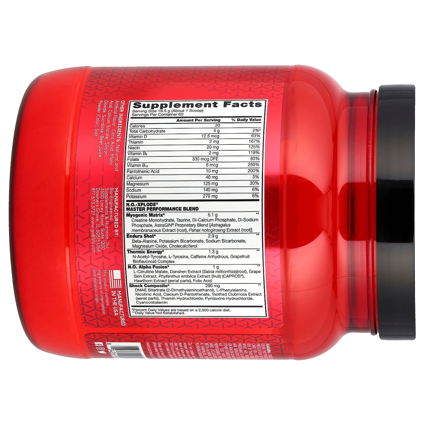 BSN, N.O.-Xplode, Legendary Pre-Workout, Watermelon, 2.45 lbs (1.11 kg)