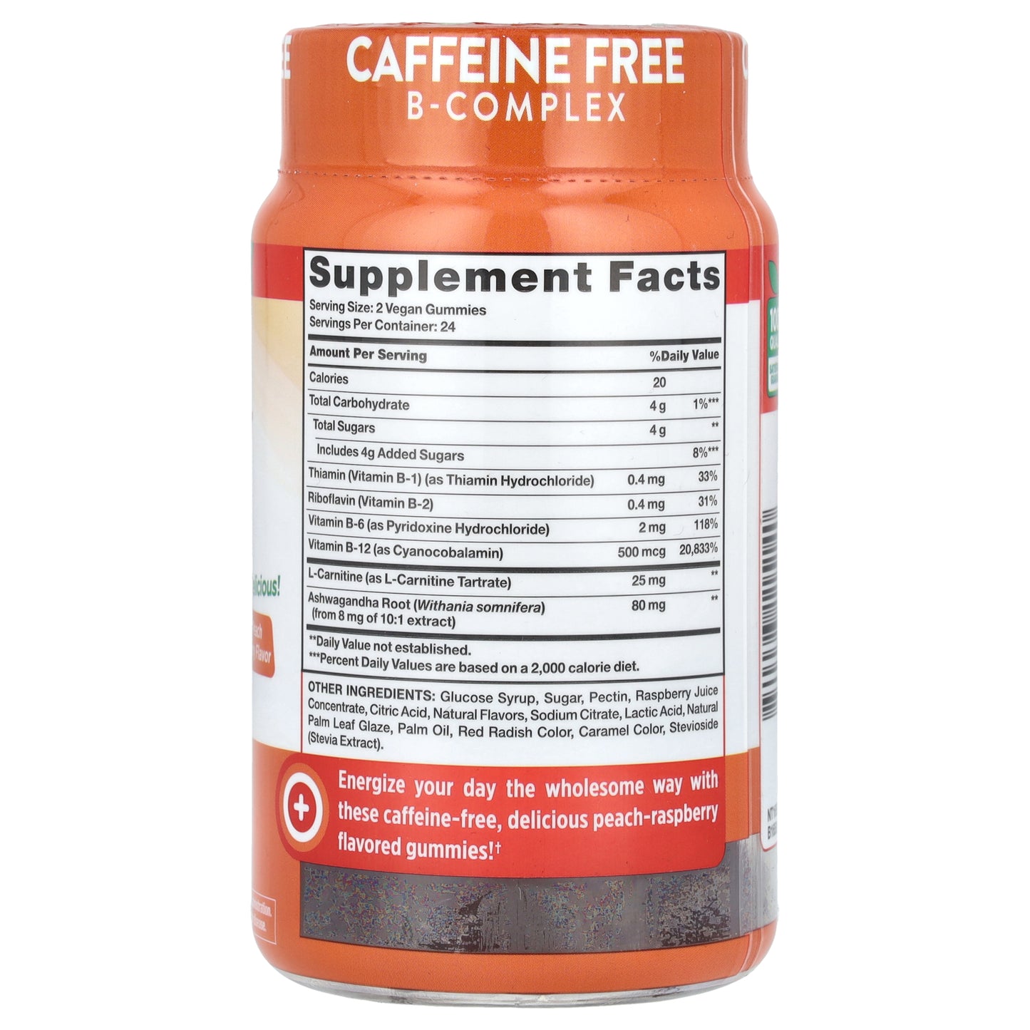 Nature's Truth, B-12 Energy Gummies, Natural Peach Raspberry, 48 Vegan Gummies