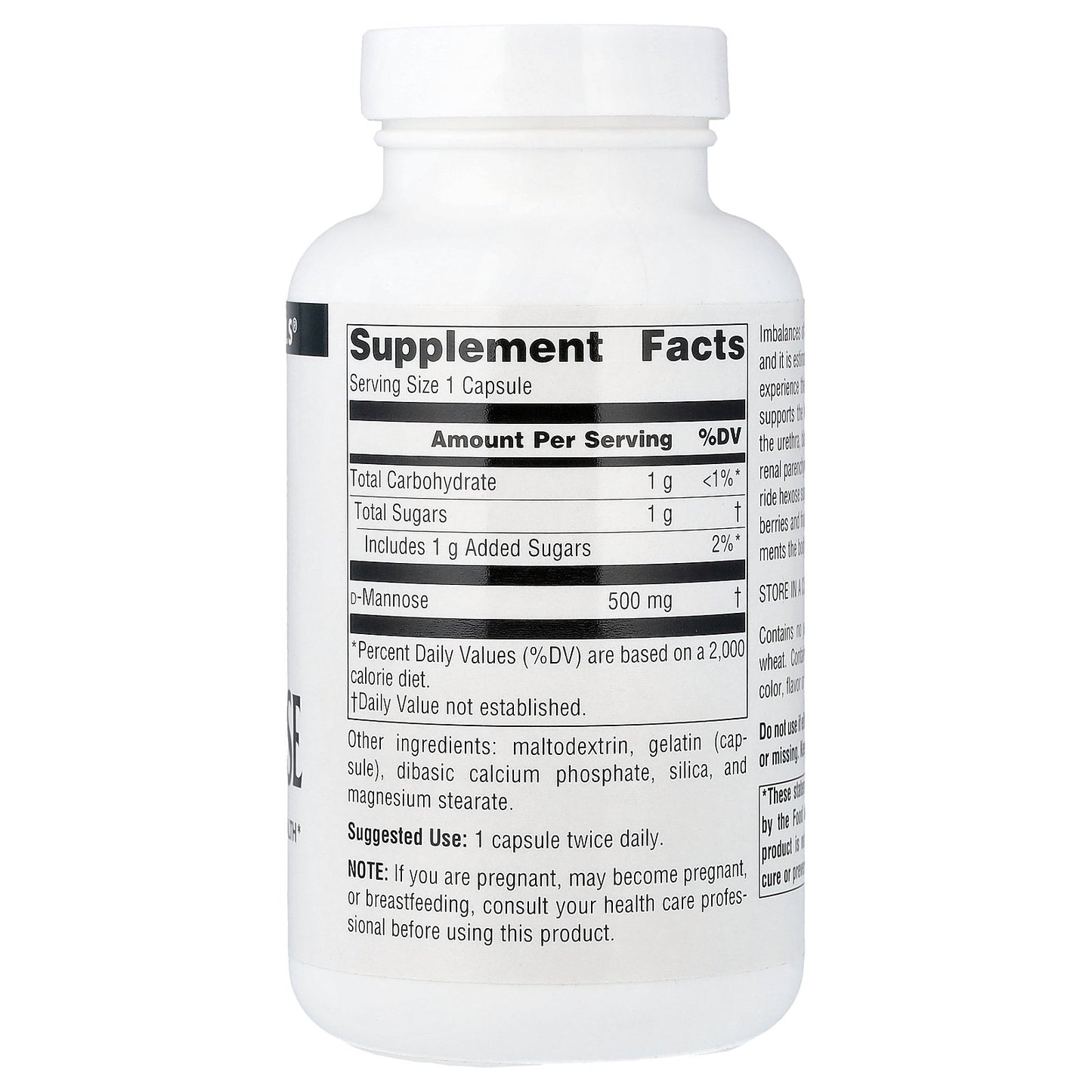 Source Naturals, D-Mannose, 500 mg, 120 Capsules