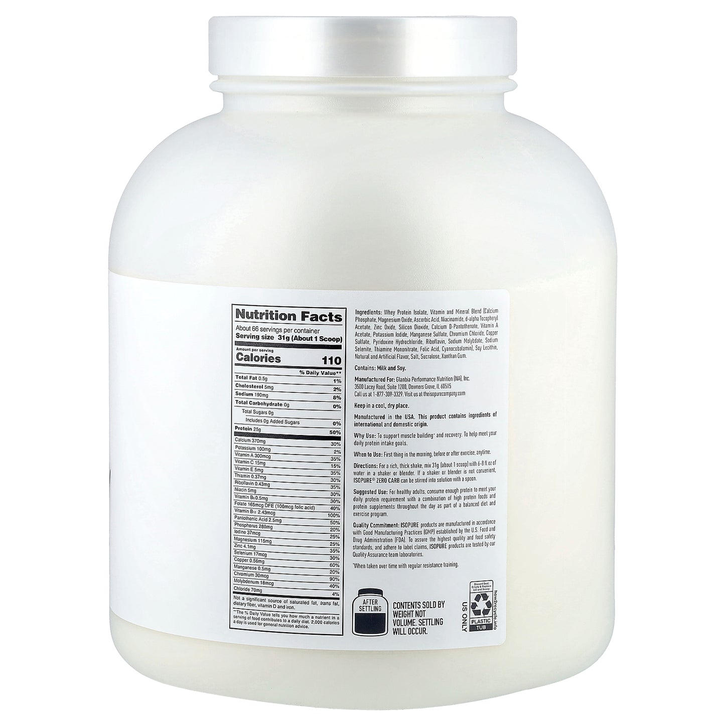 Isopure, Zero Carb Protein Powder, Creamy Vanilla, 4.5 lb (2.04 kg)