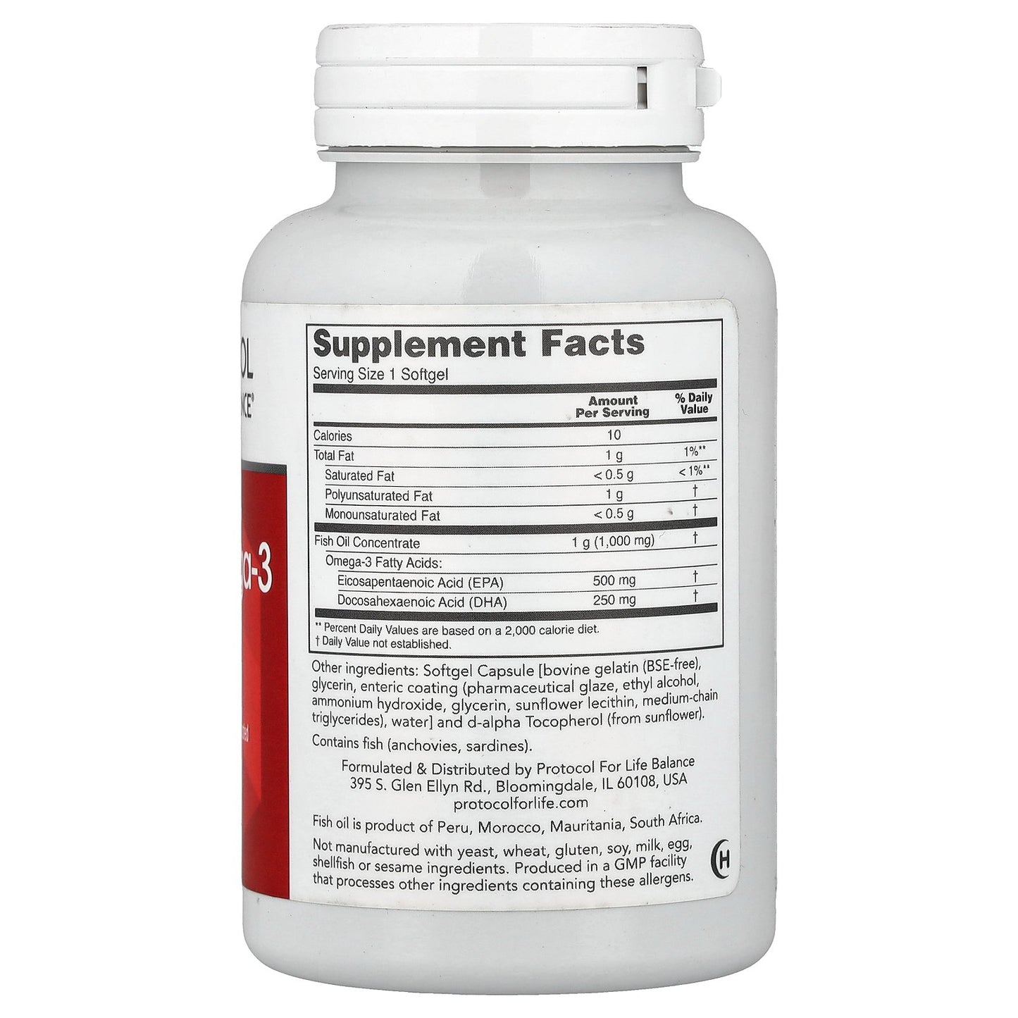 Protocol for Life Balance, Molecularly Distilled Ultra Omega-3 Fish Oil, 90 Softgels