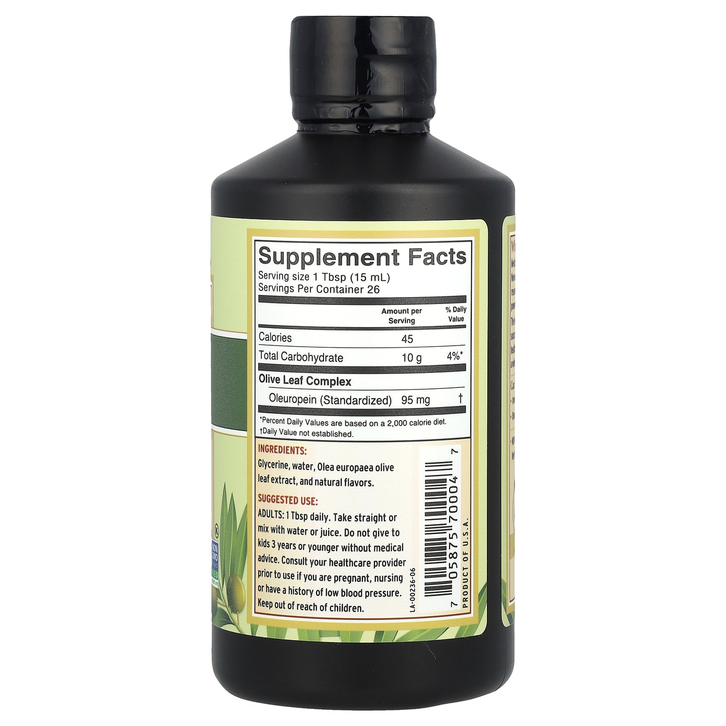 Barlean's, Olive Leaf Complex, Natural Olive Leaf, 95 mg, 16 oz (454 g)