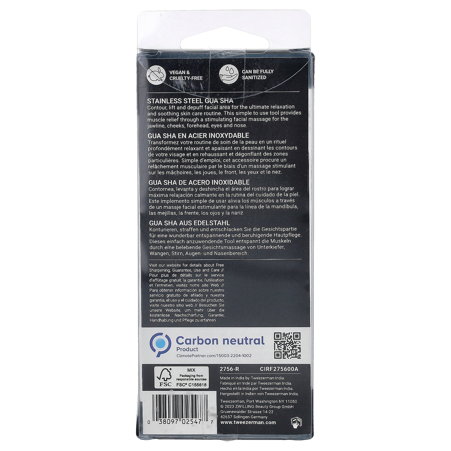 Tweezerman, Stainless Steel Gua Sha, 1 Count