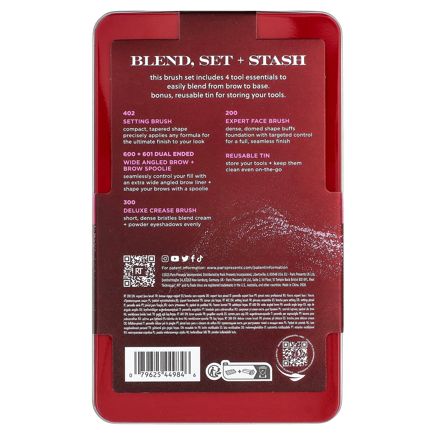 Real Techniques, Blend, Set + Stash Brush Set, 5 Piece Set