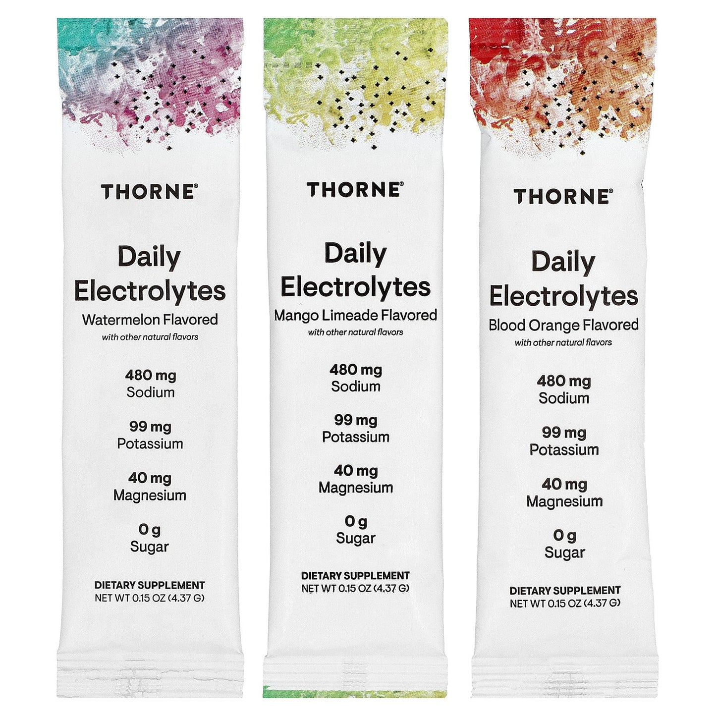 Thorne, Daily Electrolytes, Variety Pack, 30 Stick Packs, 0.15 oz (4.37 g) Each