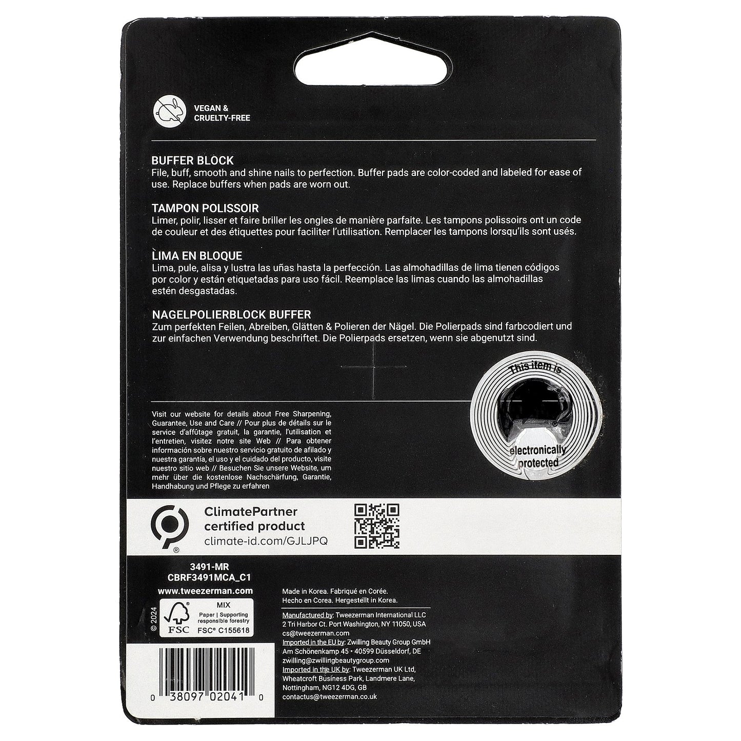 Tweezerman, Nail Buffer Block, 2 Count