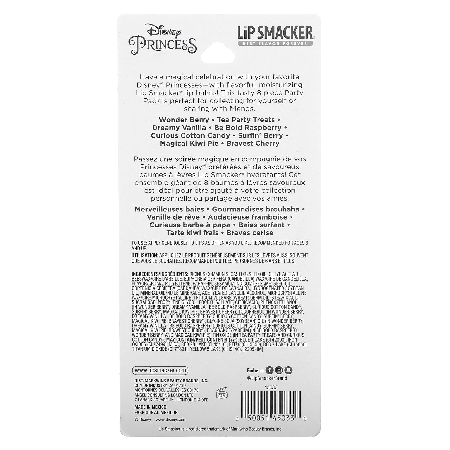 Lip Smacker, Disney Princes, Lip Balm, Party Pack, 8 Pack, 0.14 oz (4 g) Each