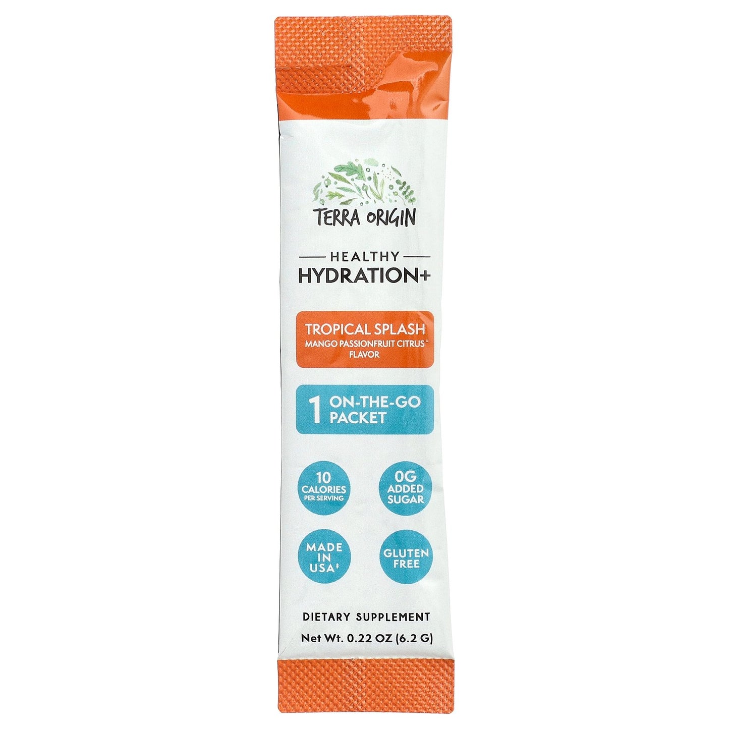 Terra Origin, Healthy Hydration+, Tropical Splash, 30 On-The-Go Packets, 0.22 oz (6.2 g) Each