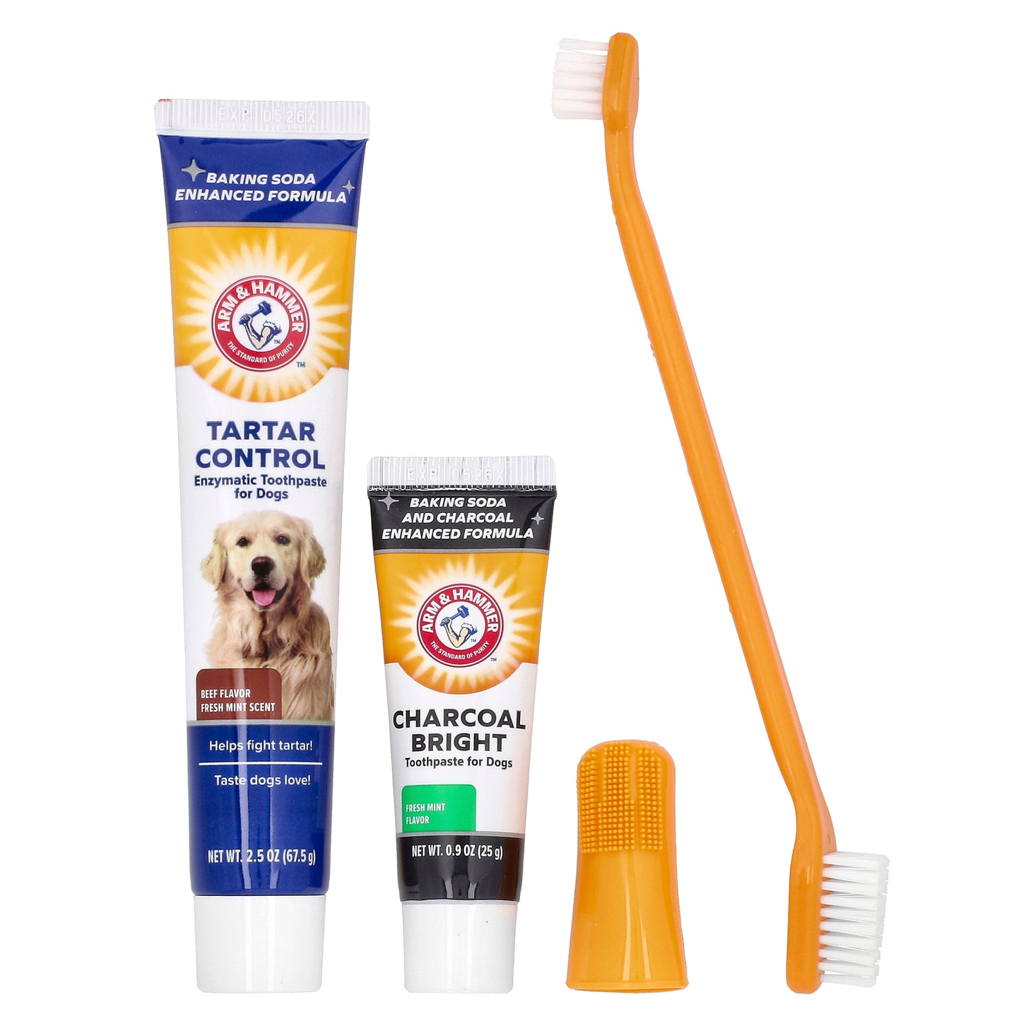 Arm & Hammer, Tartar Control, Dental Kit For Dogs, Beef, 4 Piece Kit
