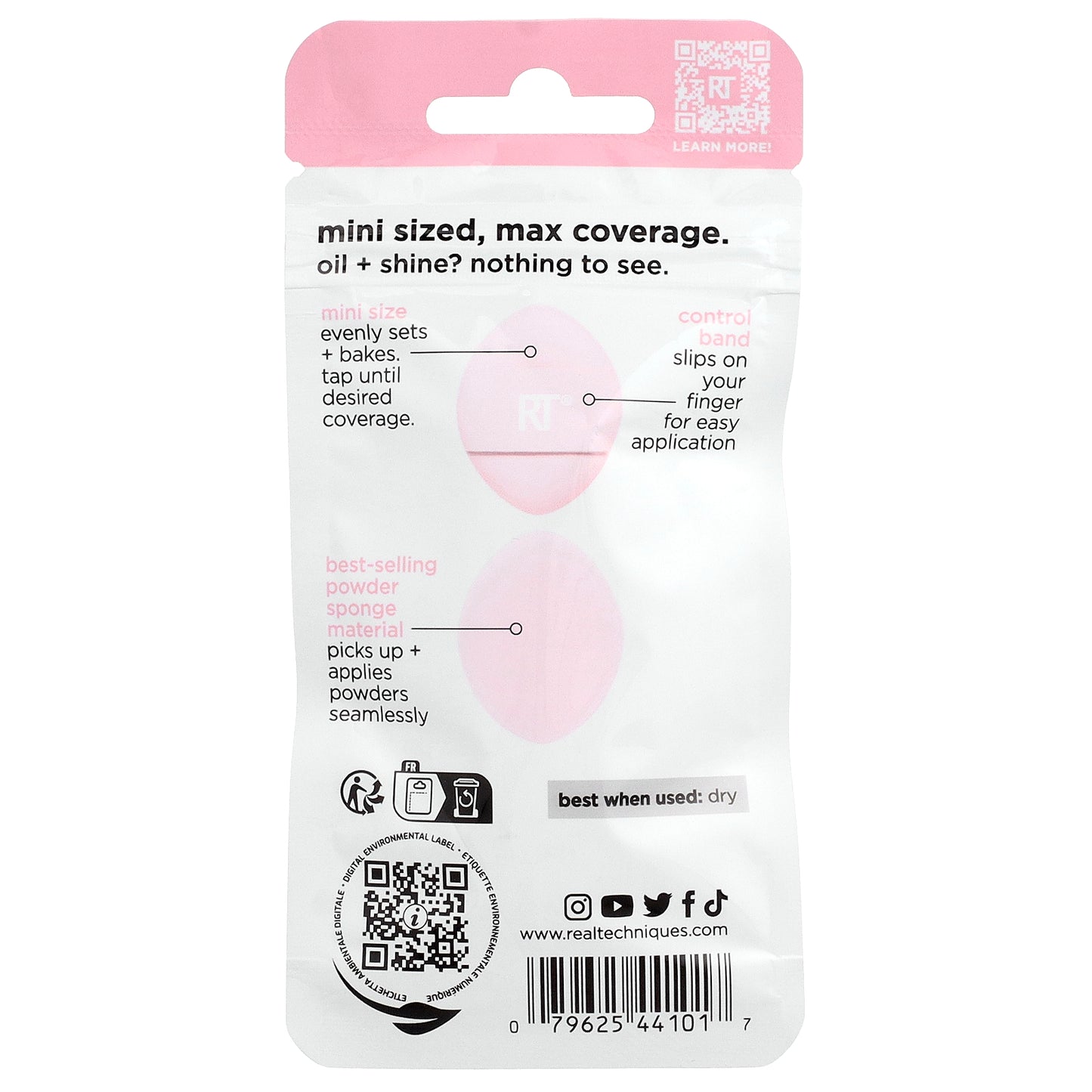 Real Techniques, Mini Miracle Powder Puff Trio, 3 Pack