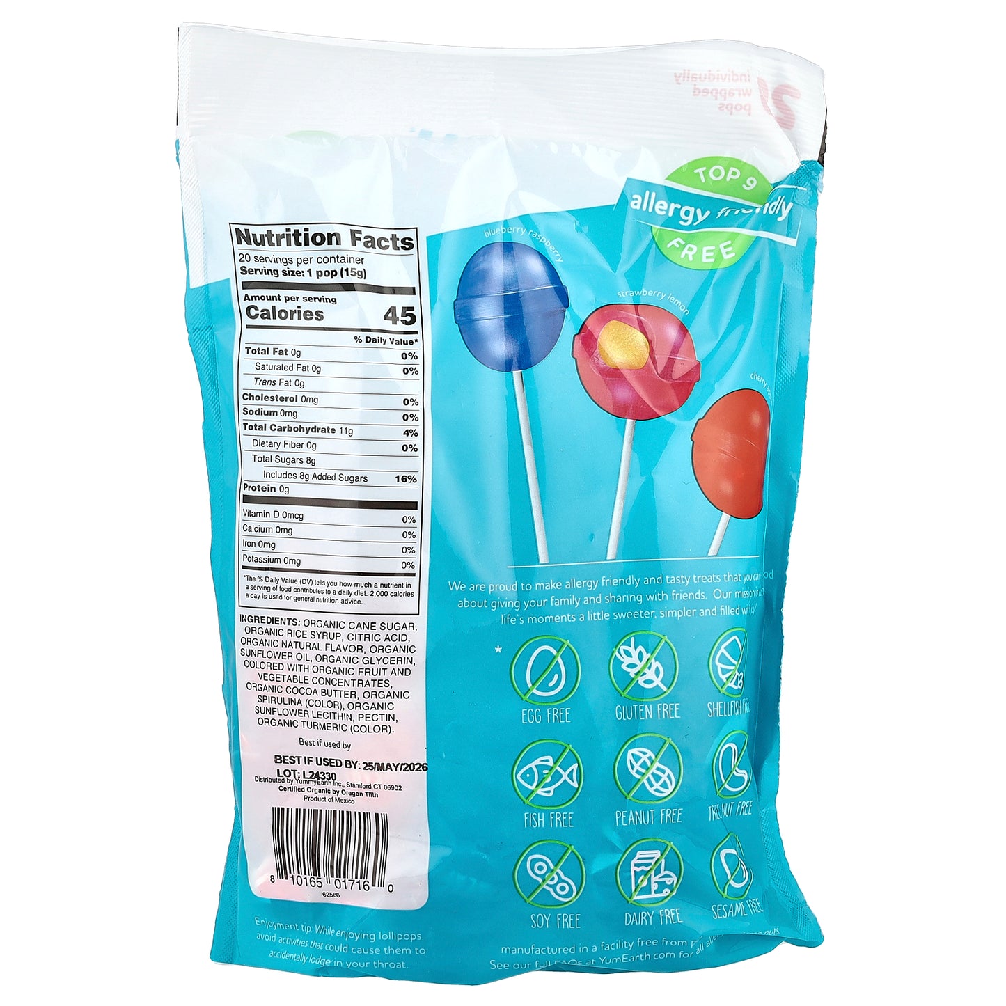 YumEarth, Organic Duopops™, Variety, 20 Pops,10.6 oz (300 g)