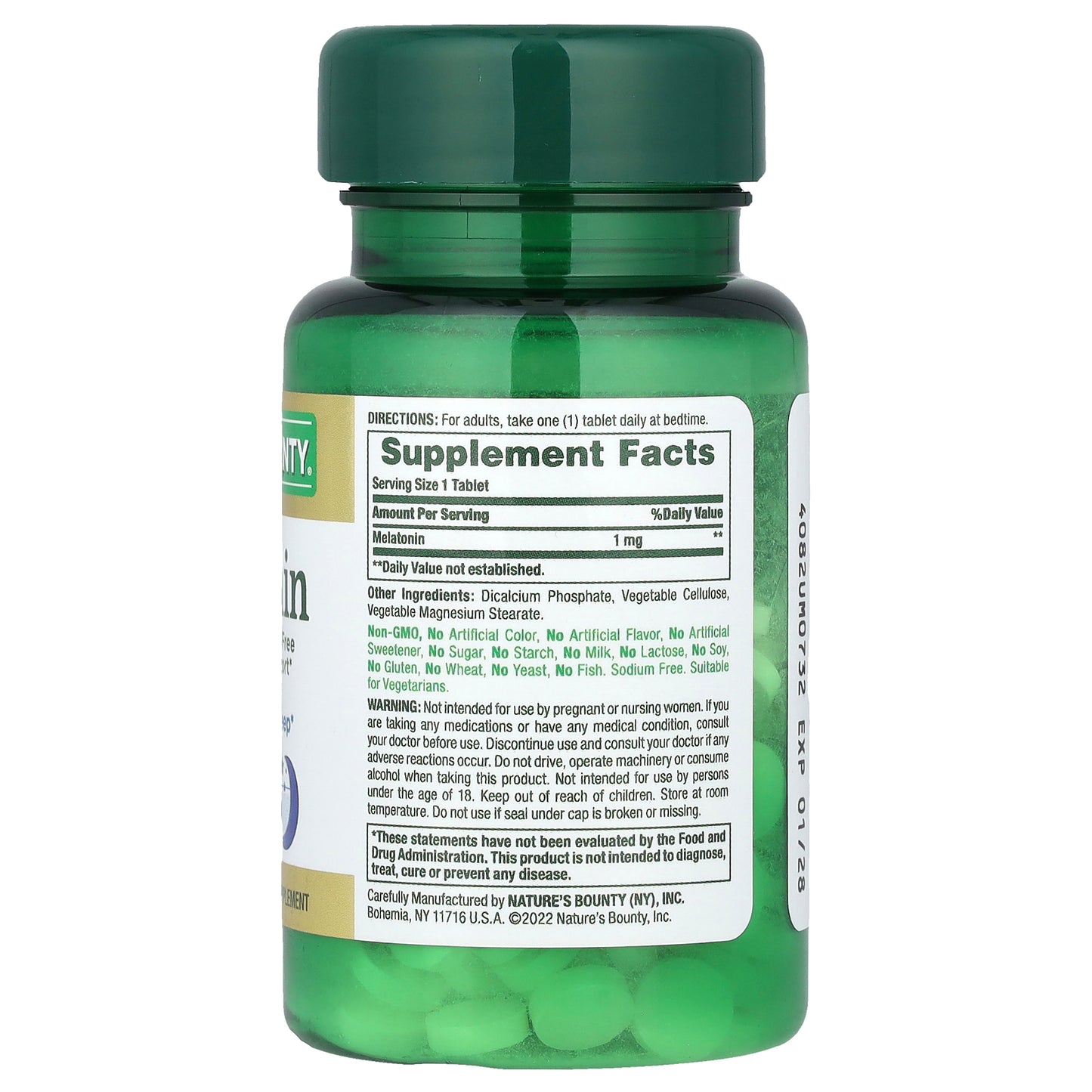 Nature's Bounty, Melatonin, 1 mg, 180 Tablets