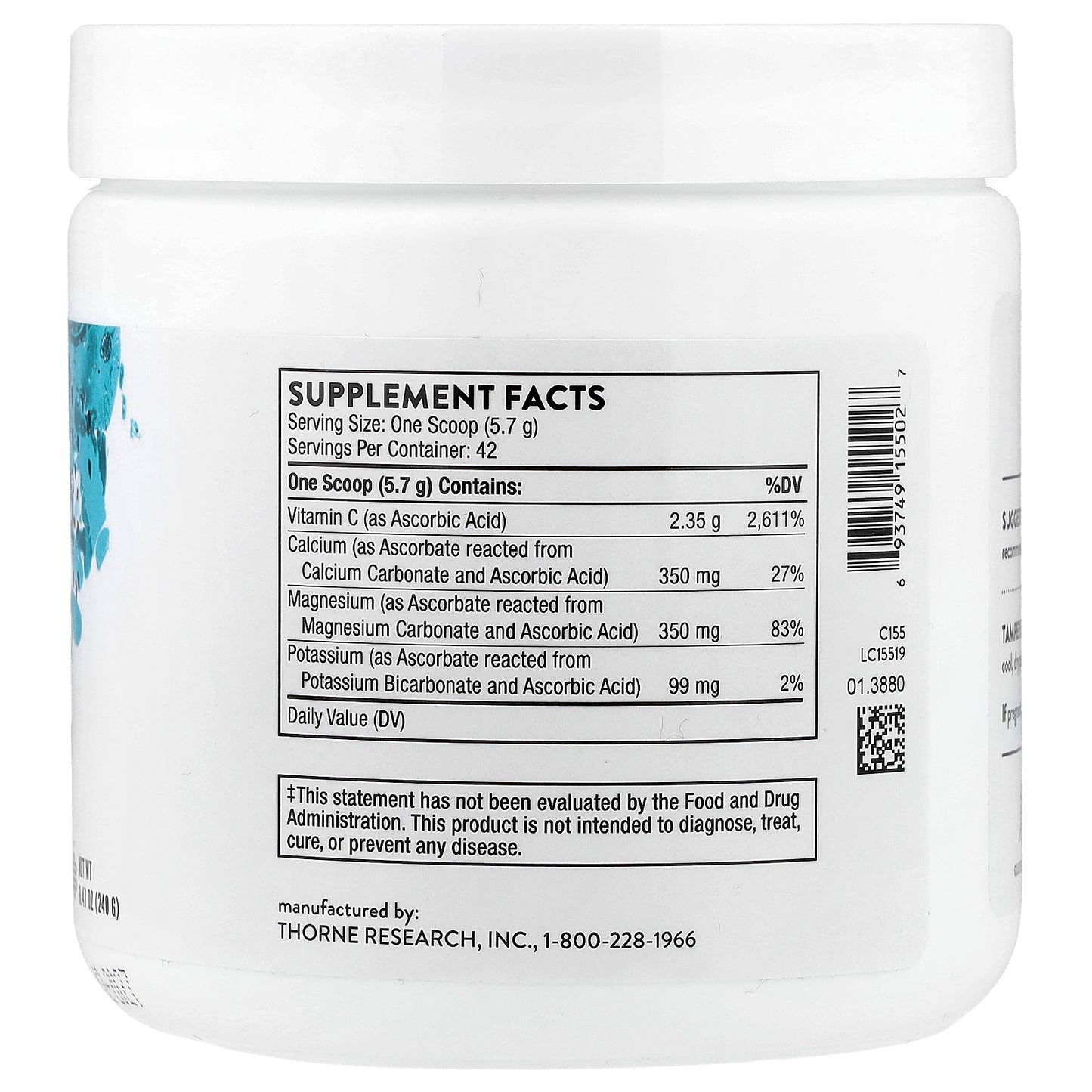 Thorne, Vitamin C, High Potency, 8.47 oz (240 g)