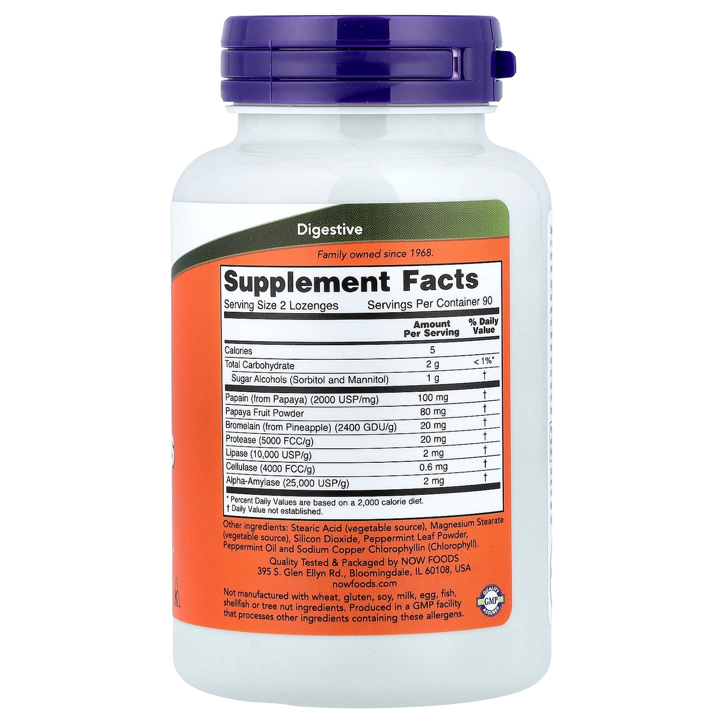 NOW Foods, Chewable Papaya Enzymes, 180 Lozenges