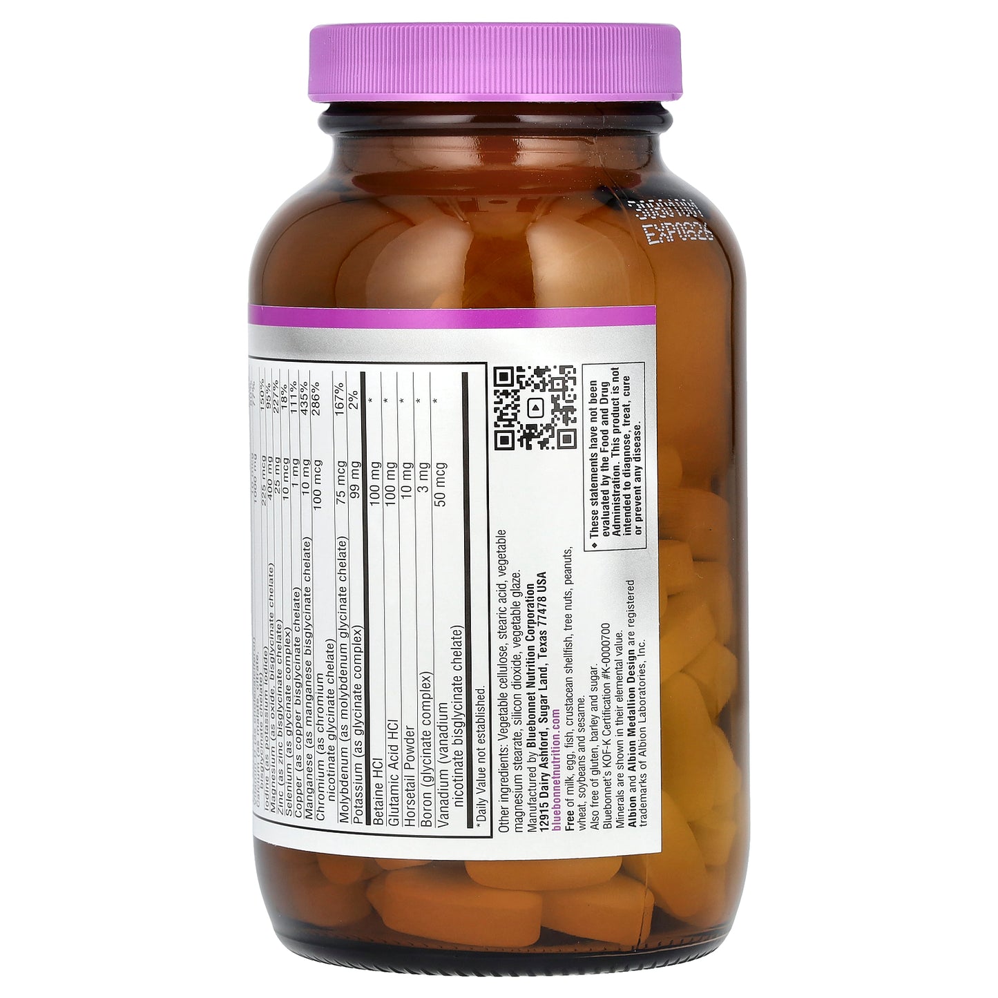 Bluebonnet Nutrition, Chelated Multiminerals, Iron Free, 120 Caplets