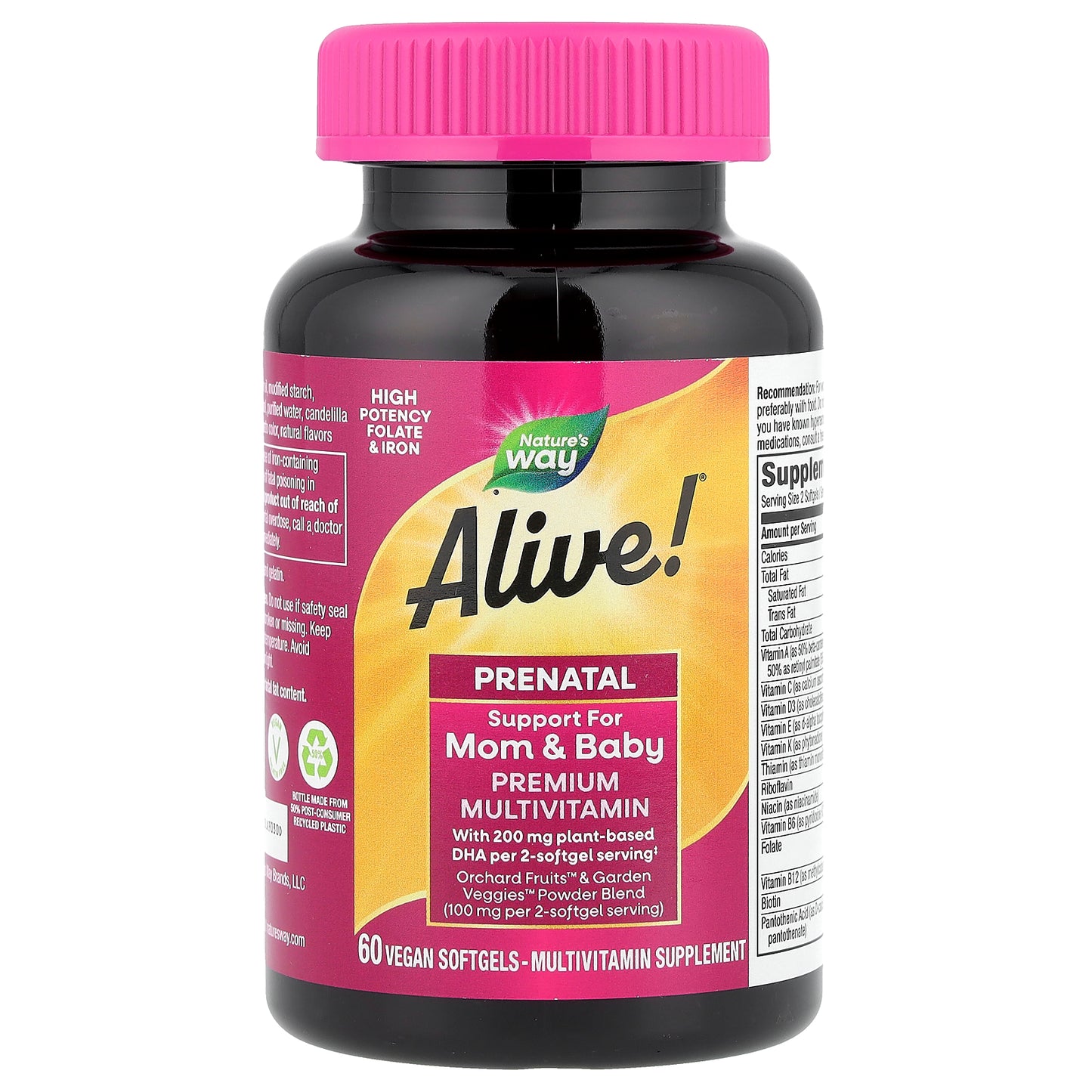 Nature's Way, Alive!® Prenatal Premium Multivitamin, Berry, 60 Vegan Softgels