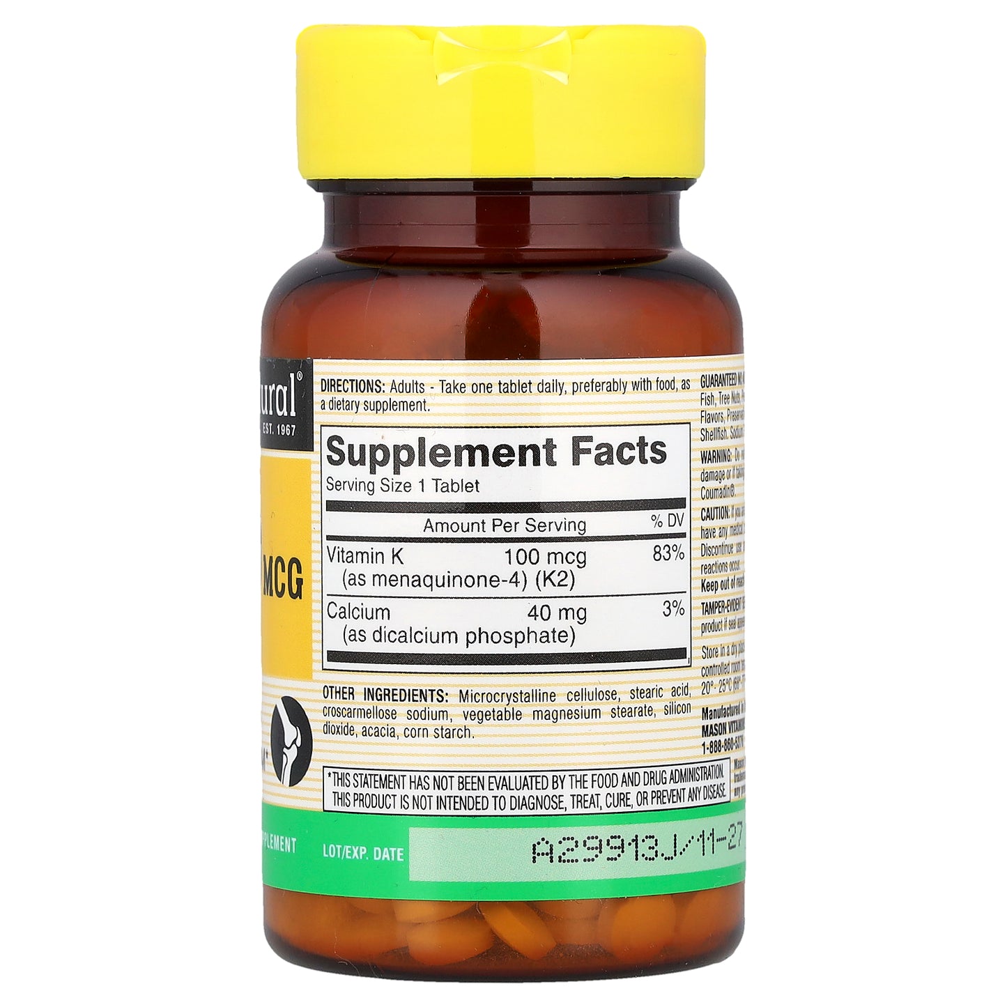Mason Natural, Vitamin K2, 100 Tablets