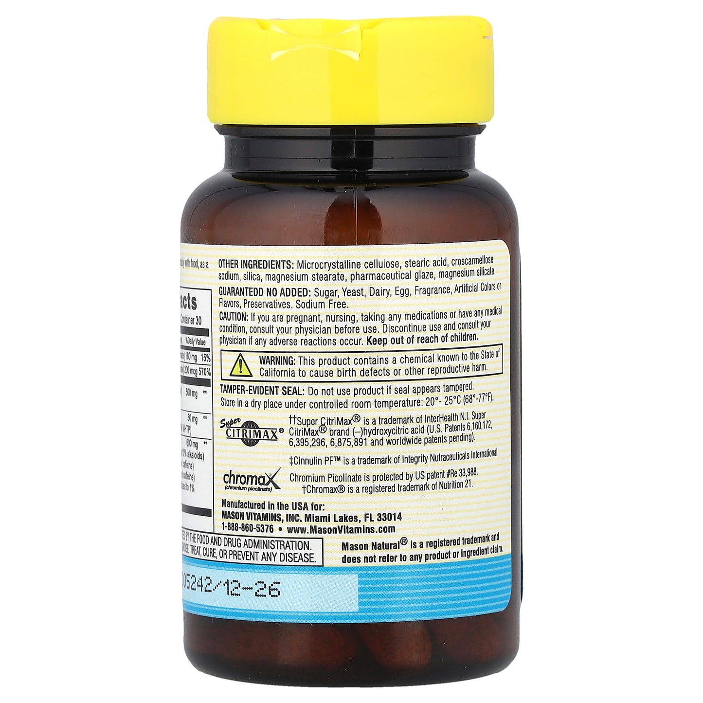 Mason Natural, Fat Burner Plus Super Citrimax®, 60 Tablets