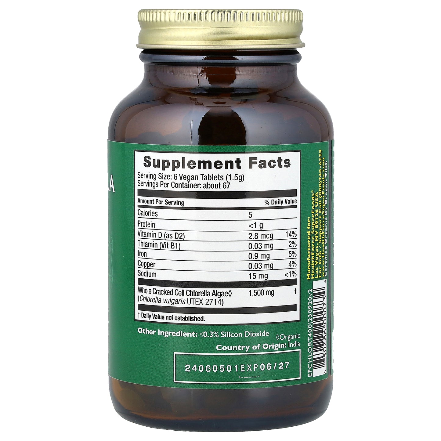 HealthForce Superfoods, Chlorella Manna™, 400 VeganTabs™