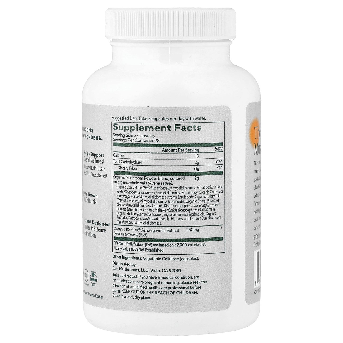 Om Mushrooms, Master Blend Mushroom Capsules, 84 Vegetable Capsules