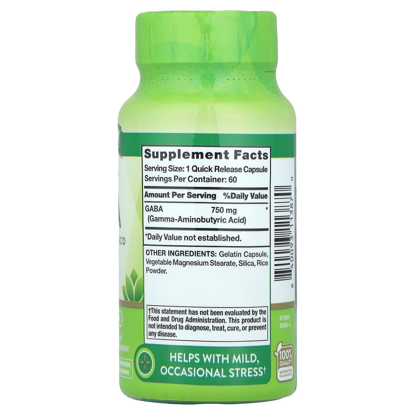 Nature's Truth, GABA, 750 mg, 60 Quick Release Capsules