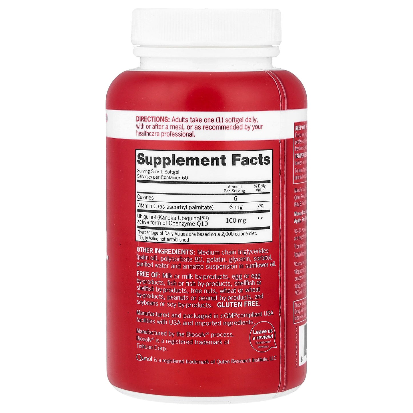 Qunol, Mega CoQ10 Ubiquinol, 100 mg, 60 Softgels