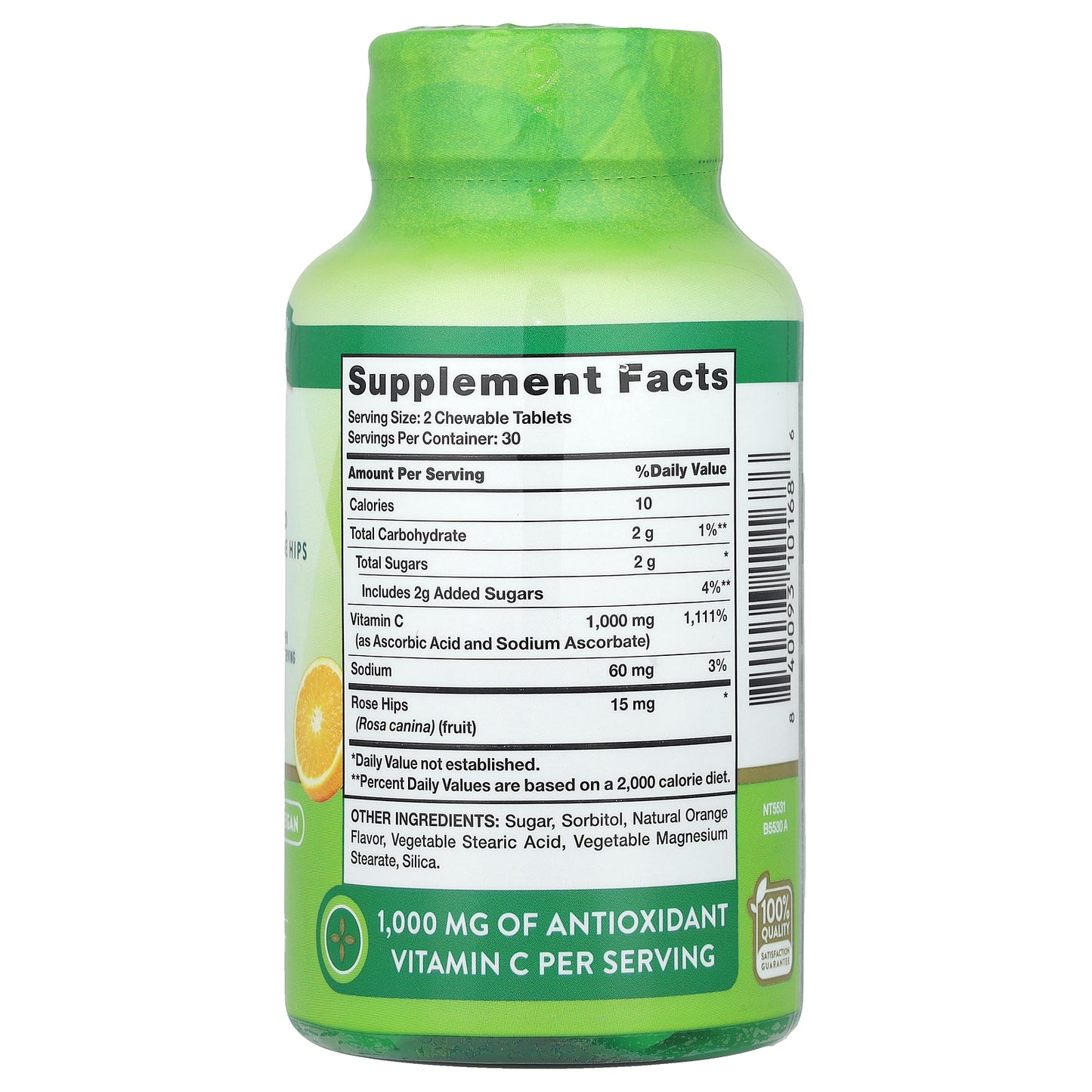 Nature's Truth, Vitamin C Plus Wild Rose Hips, Natural Orange, 60 Chewable Tablets