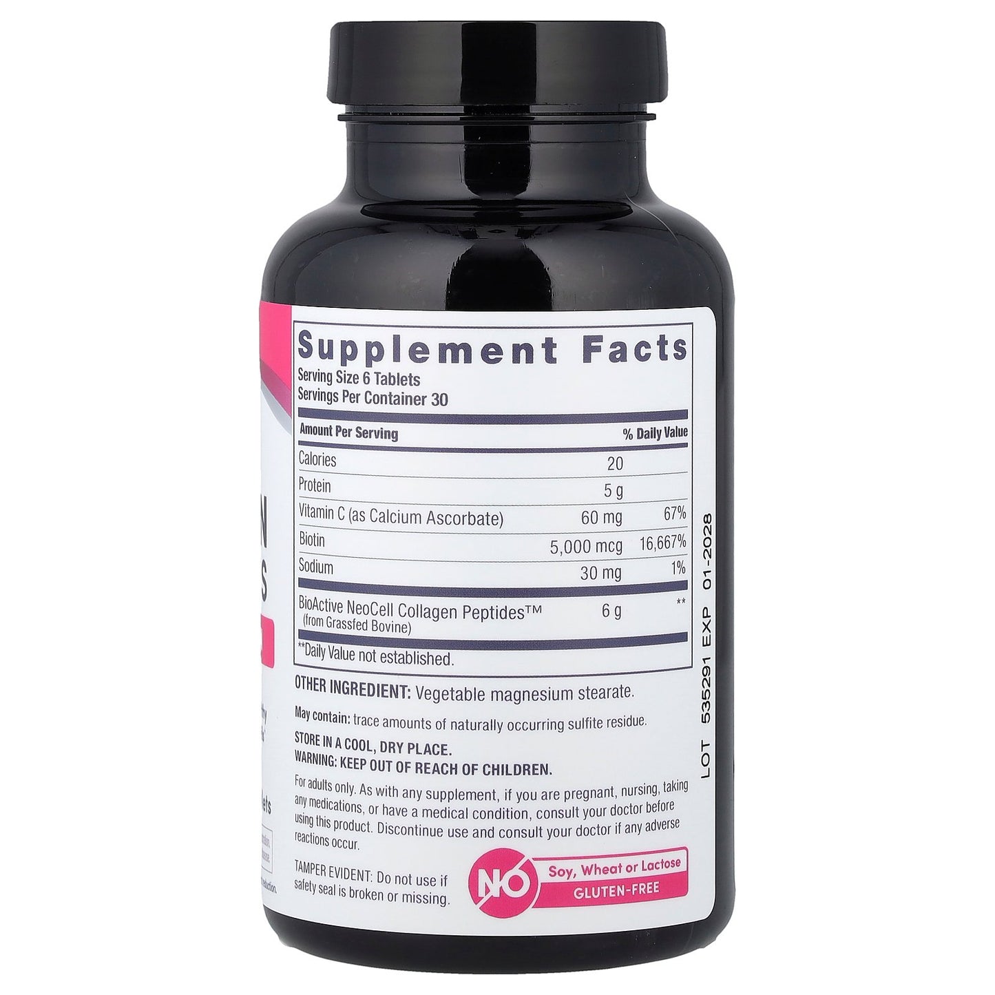 NeoCell, Grassfed Collagen Peptides + Vitamin C & Biotin, 180 Tablets