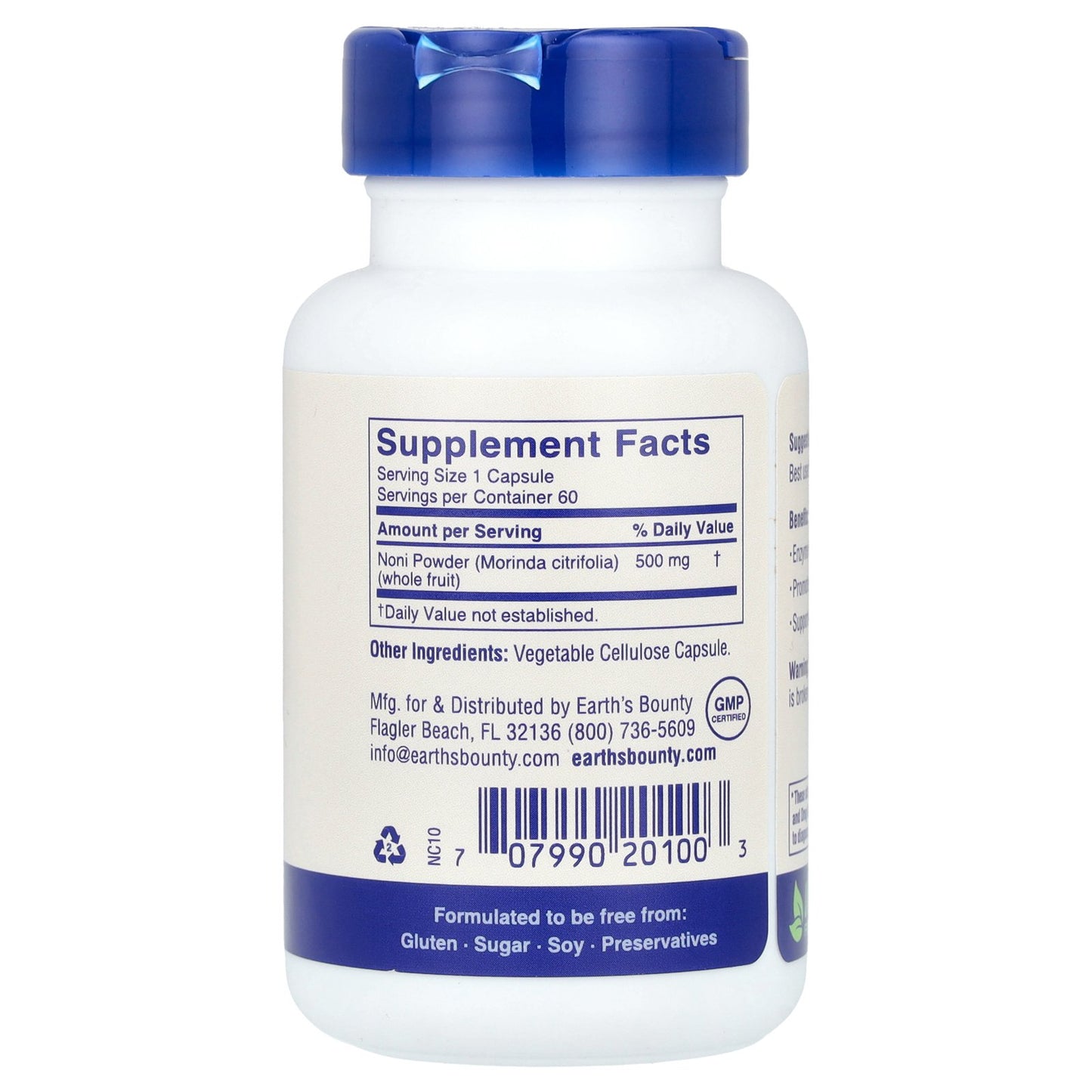 Earth's Bounty, Hawaiian Noni Fruit, 60 Capsules (500 mg per Capsule)