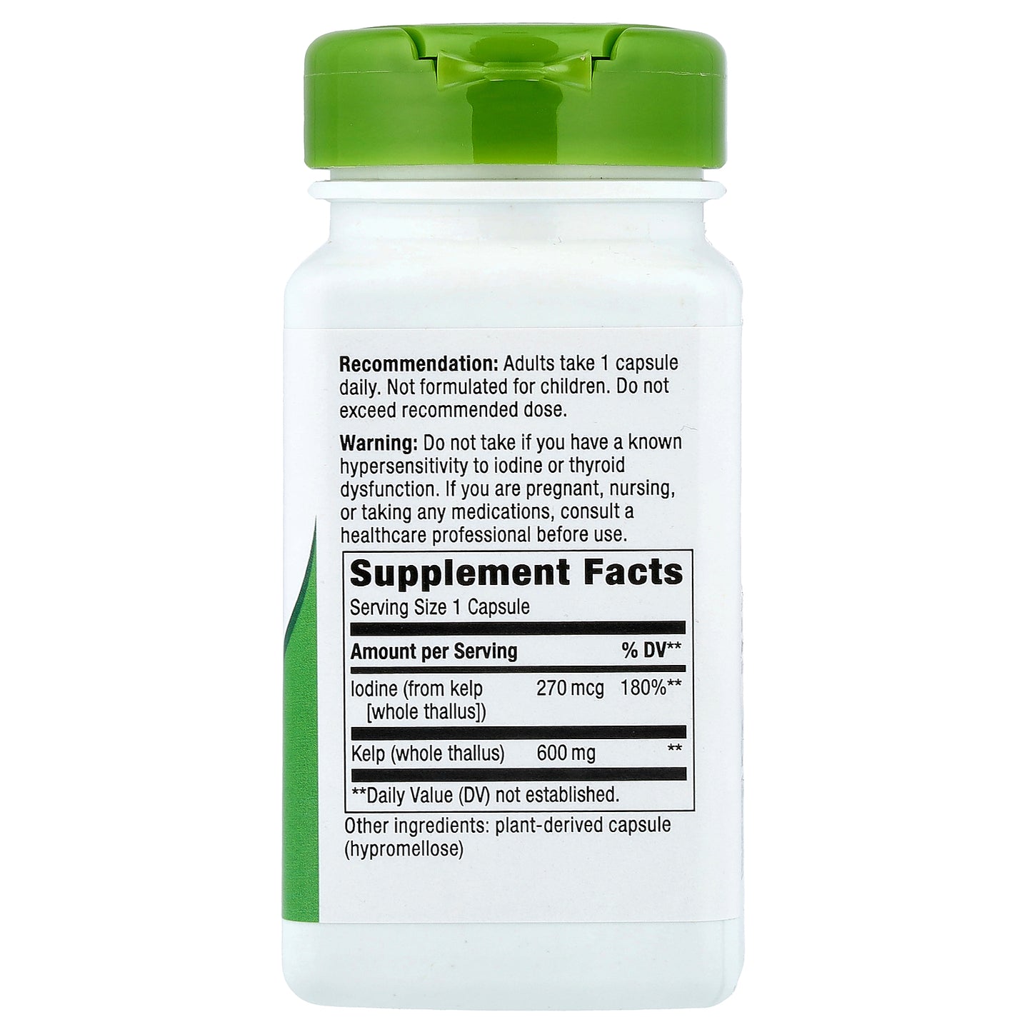 Nature's Way, Whole Thallus Kelp, 600 mg, 100 Vegan Capsules