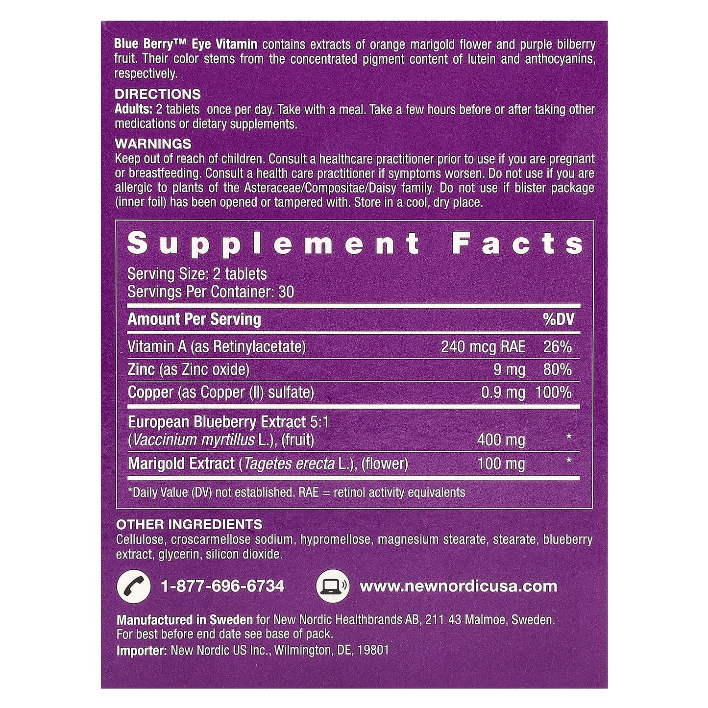 New Nordic, Blue Berry™, Eye Vitamin, 60 Tablets