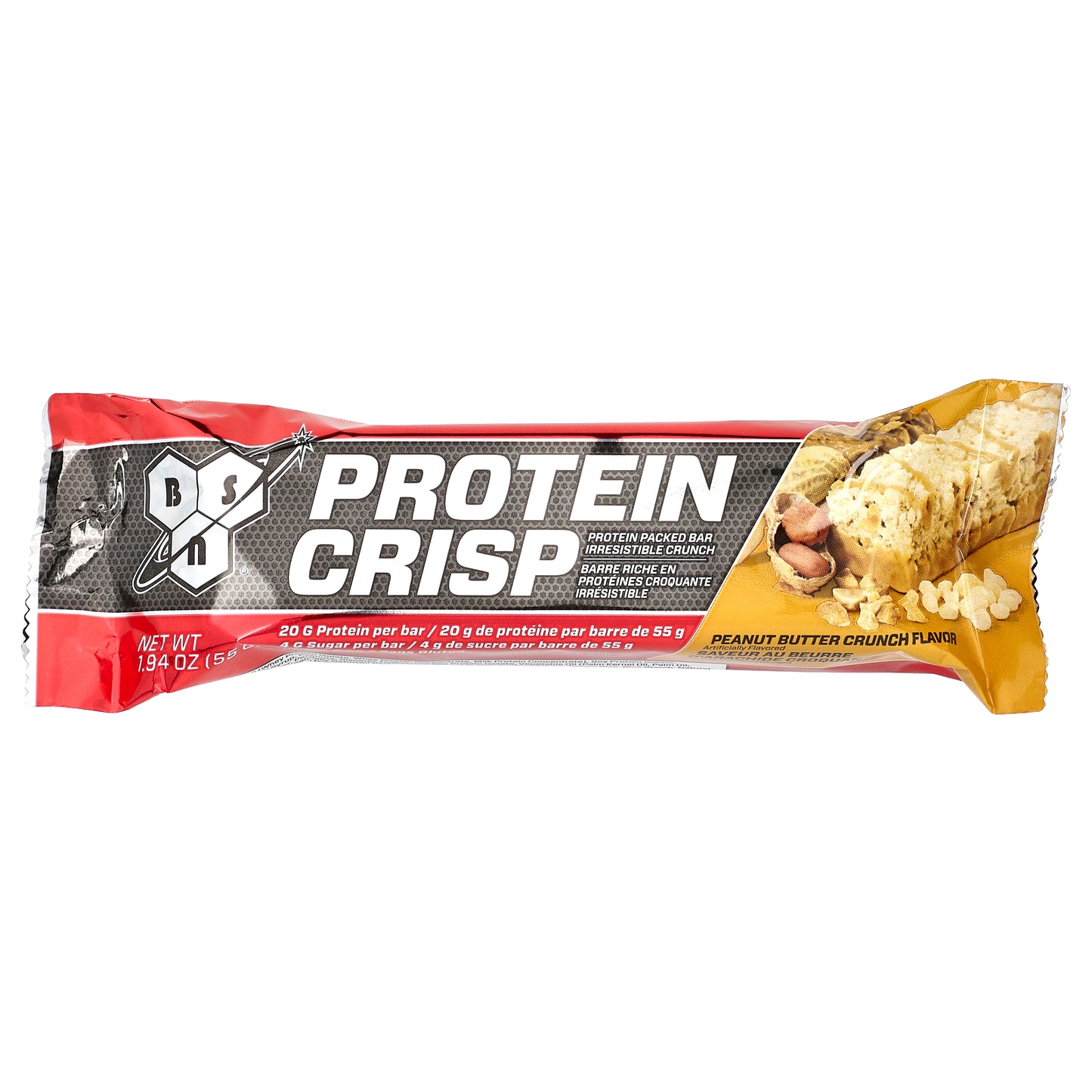 BSN, Protein Crisp, Peanut Butter Crunch, 12 Bars, 1.94 oz (55 g) Each