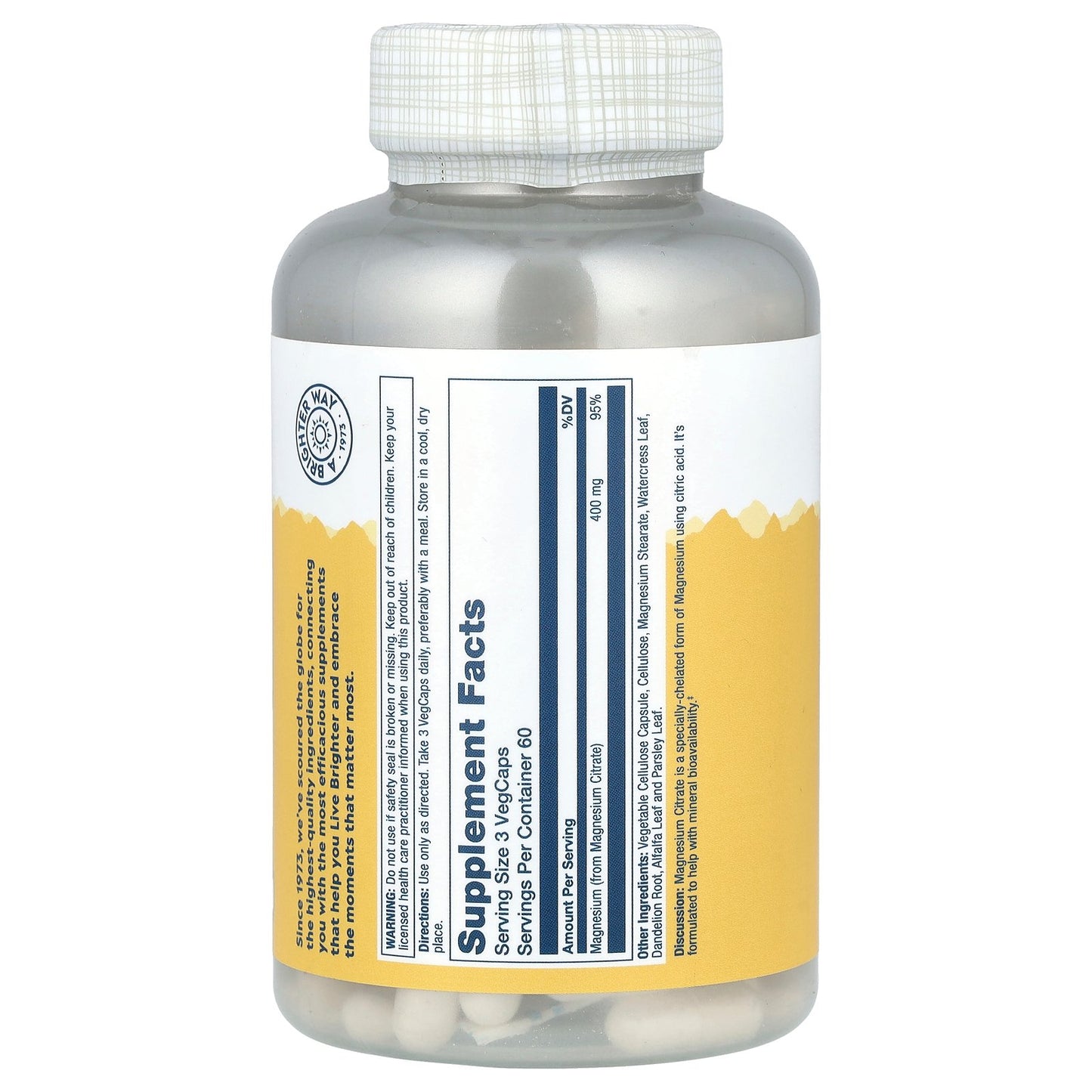 Solaray, Magnesium Citrate, 180 VegCaps (133 mg per Capsule)