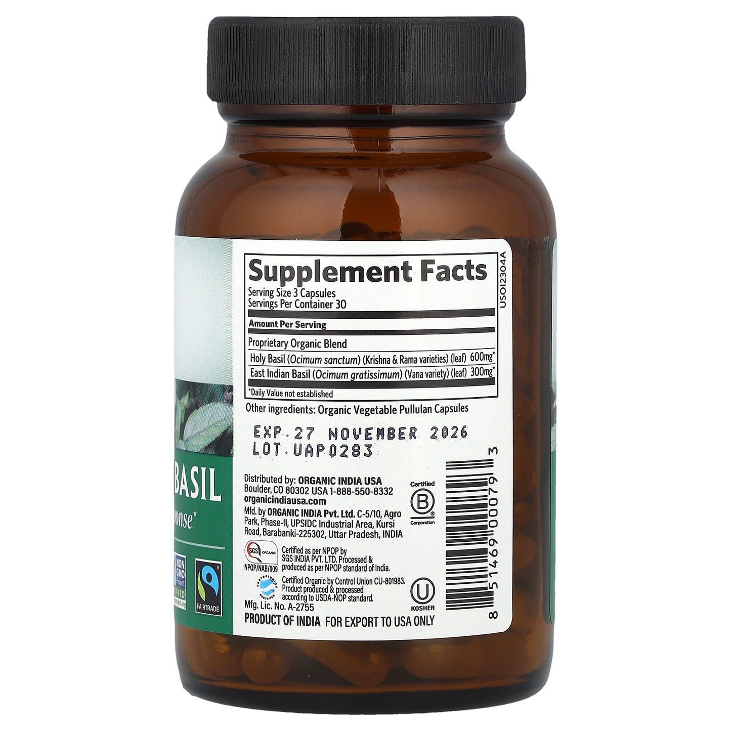 Organic India, Tulsi-Holy Basil, 90 Vegetarian Caps