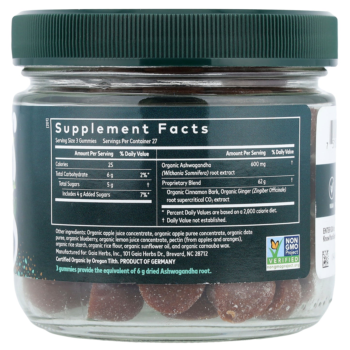 Gaia Herbs, Ashwagandha Gummies, Apple Cinnamon, 81 Count