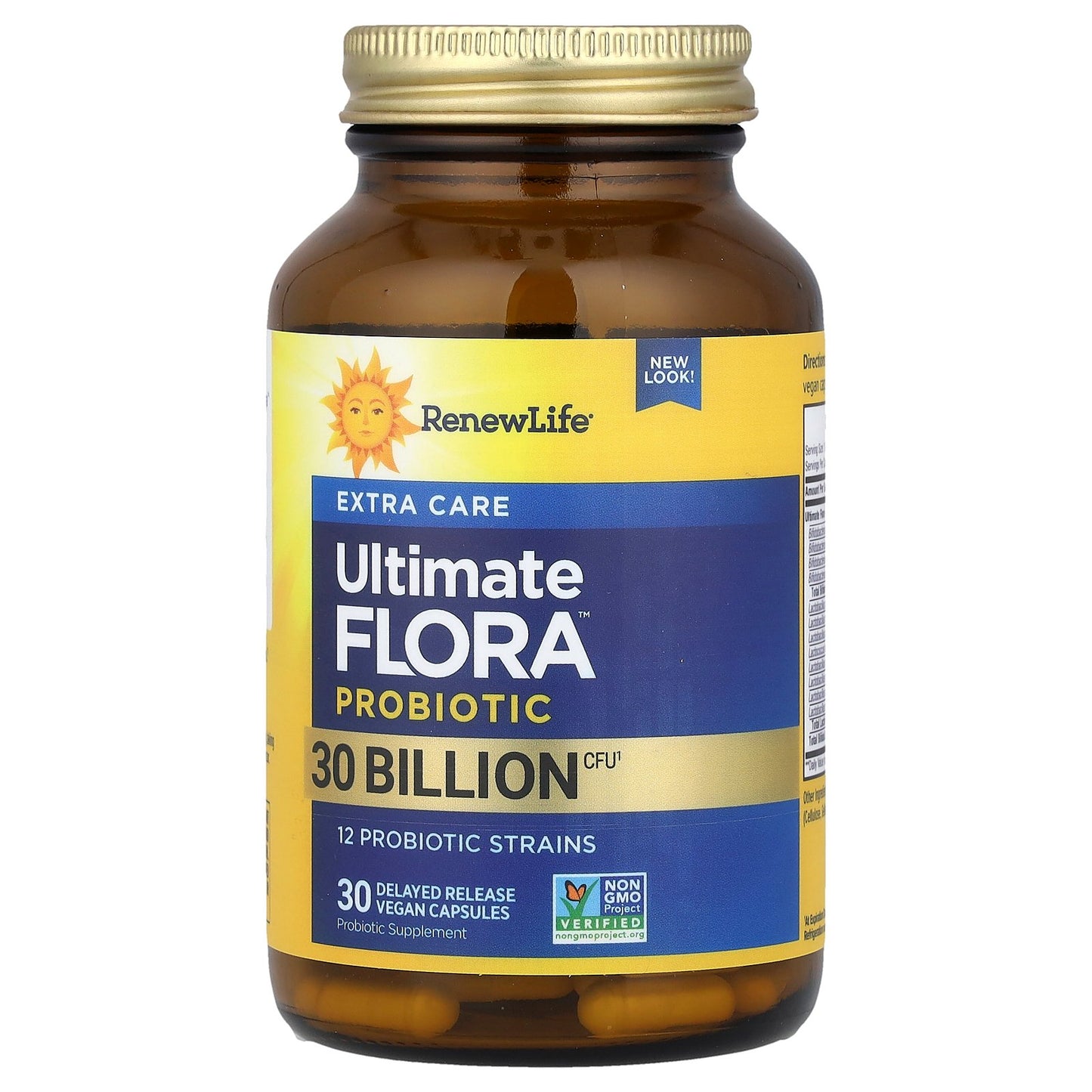 Renew Life, Extra Care Ultimate Flora™ Probiotic , 30 Billion CFU, 30 Delayed Release Vegan Capsules