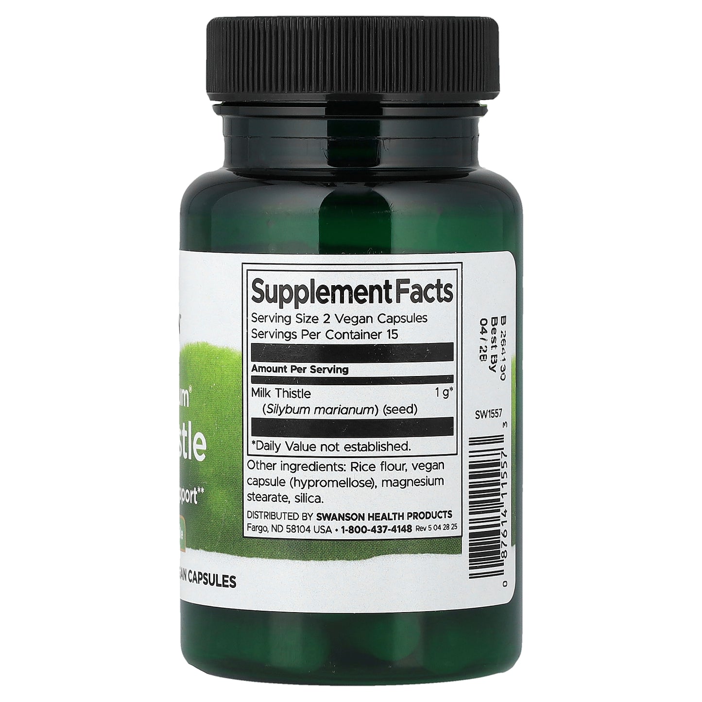 Swanson, Full Spectrum® Milk Thistle, 30 Vegan Capsules (0.5 g per Capsule)