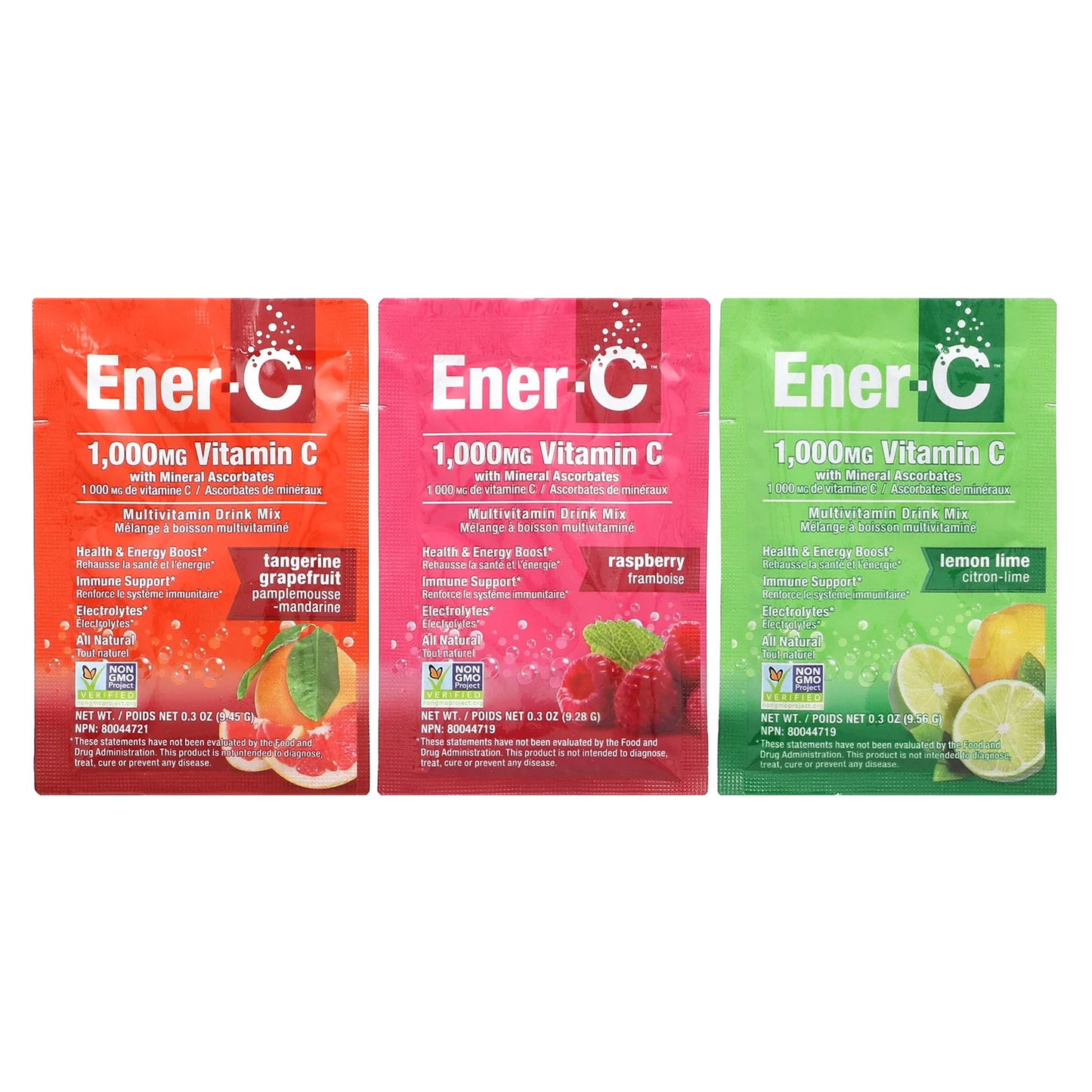 Ener-C, Bubbly Multi-Vitamin Drink Mix, Variety Pack, 1,000 mg, 30 Packets, 9.9 oz (282.9 g)