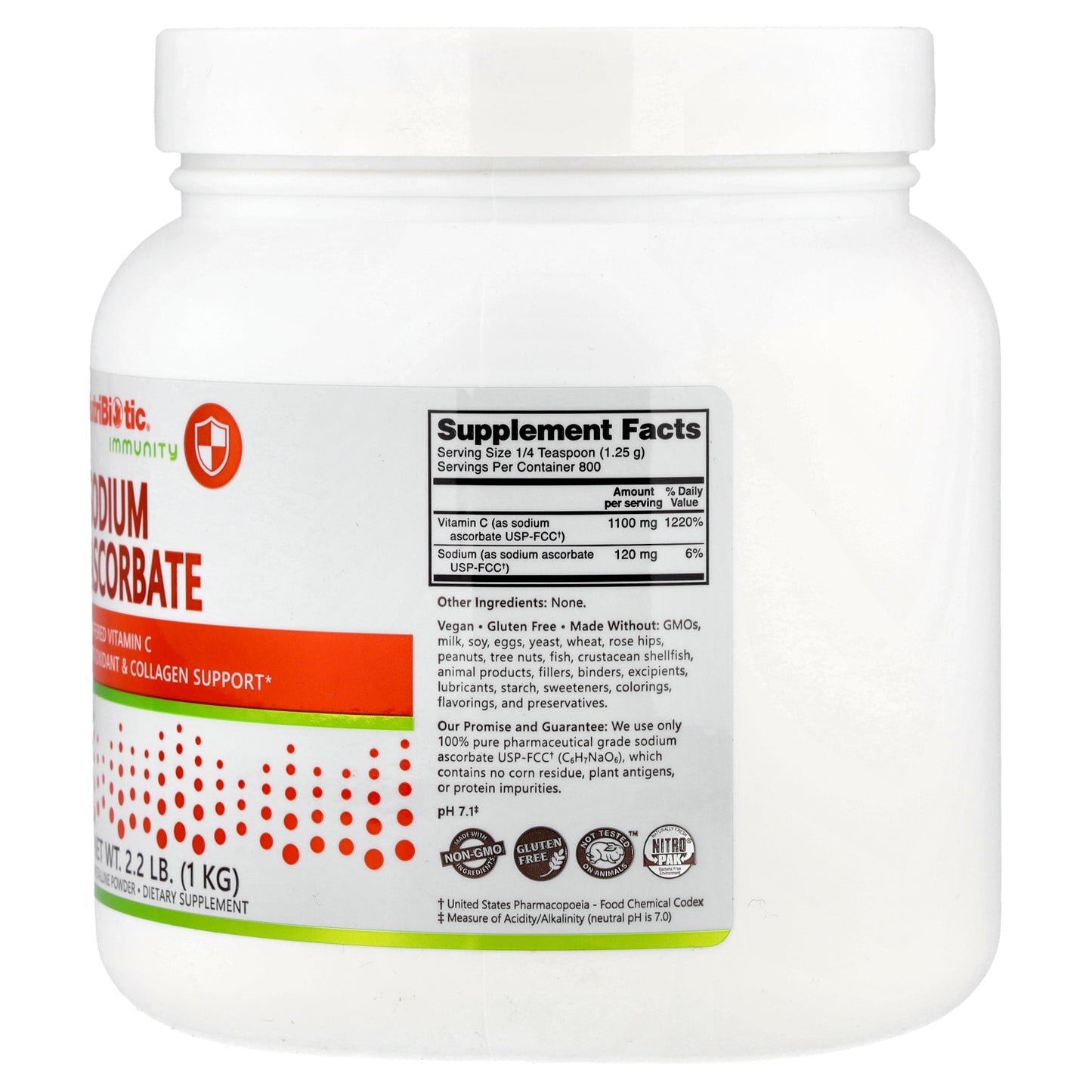 NutriBiotic, Immunity, Sodium Ascorbate, Crystalline Powder, 2.2 lb (1 kg)