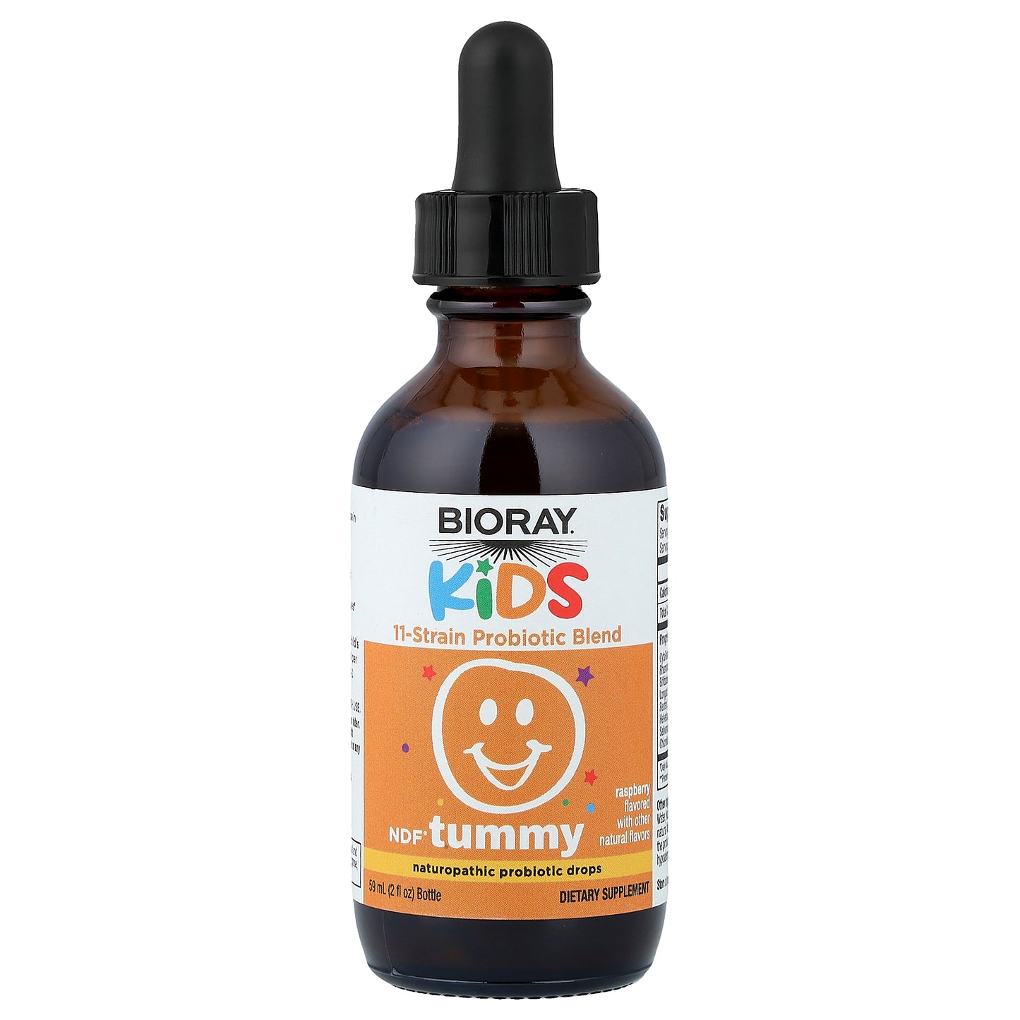 Bioray, Kids, NDF® Tummy, 11-Strain Probiotic Blend, Raspberry, 2 fl oz (60 ml)