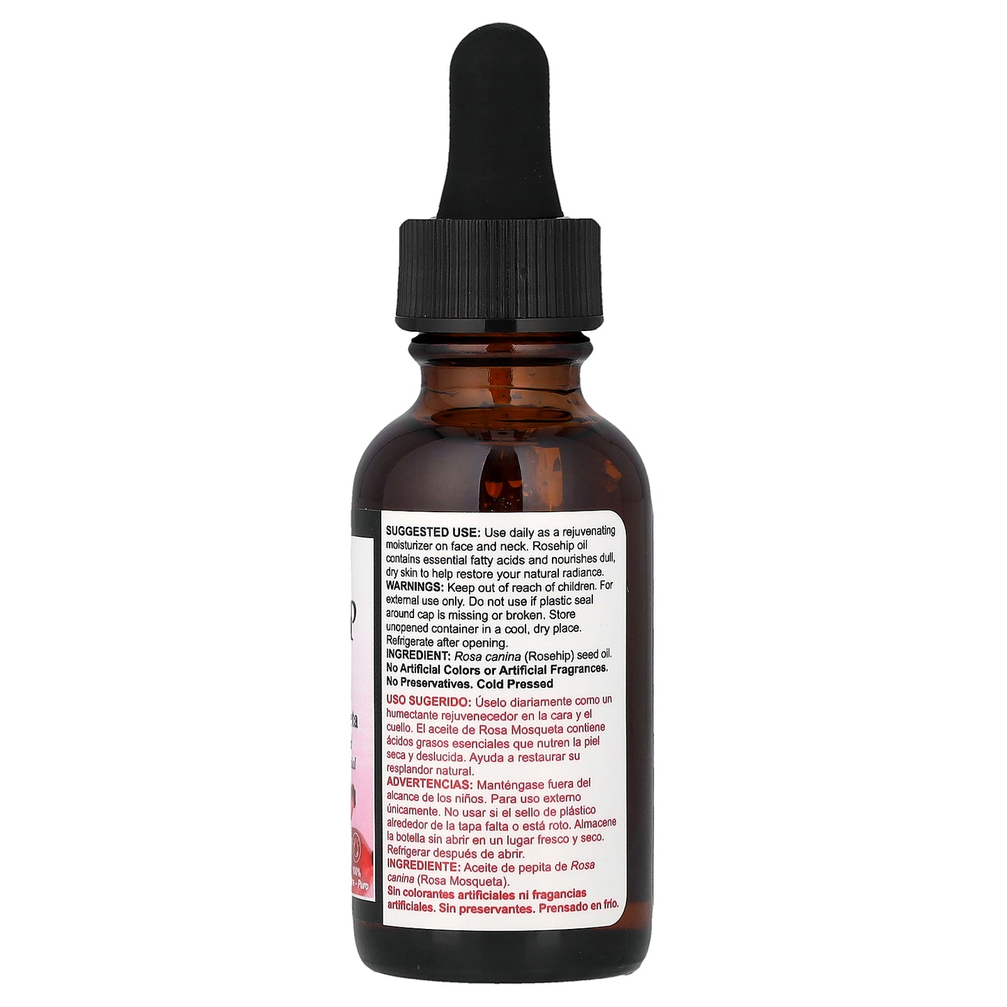 De La Cruz, 100% Pure Rosehip Oil, Rejuvenating Facial Moisturizer, 1 fl oz (30 ml)