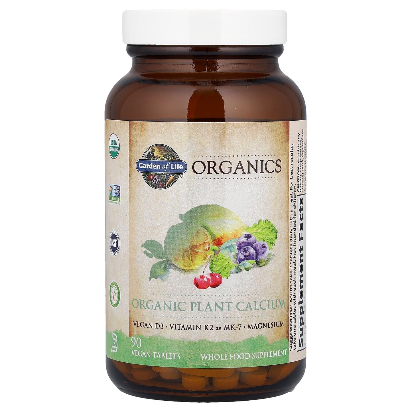 Garden of Life, Organics, Organic Plant Calcium, 90 Vegan Tablets