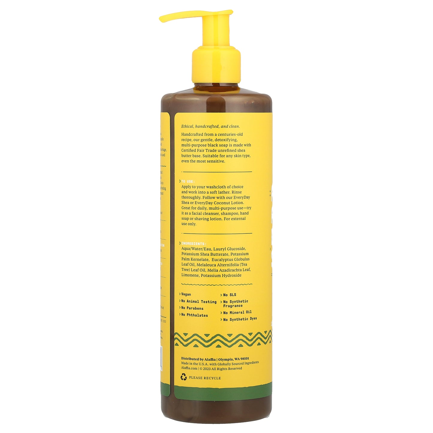 Alaffia, Authentic African Black Soap, Eucalyptus Tea Tree, 16 fl oz (473 ml)