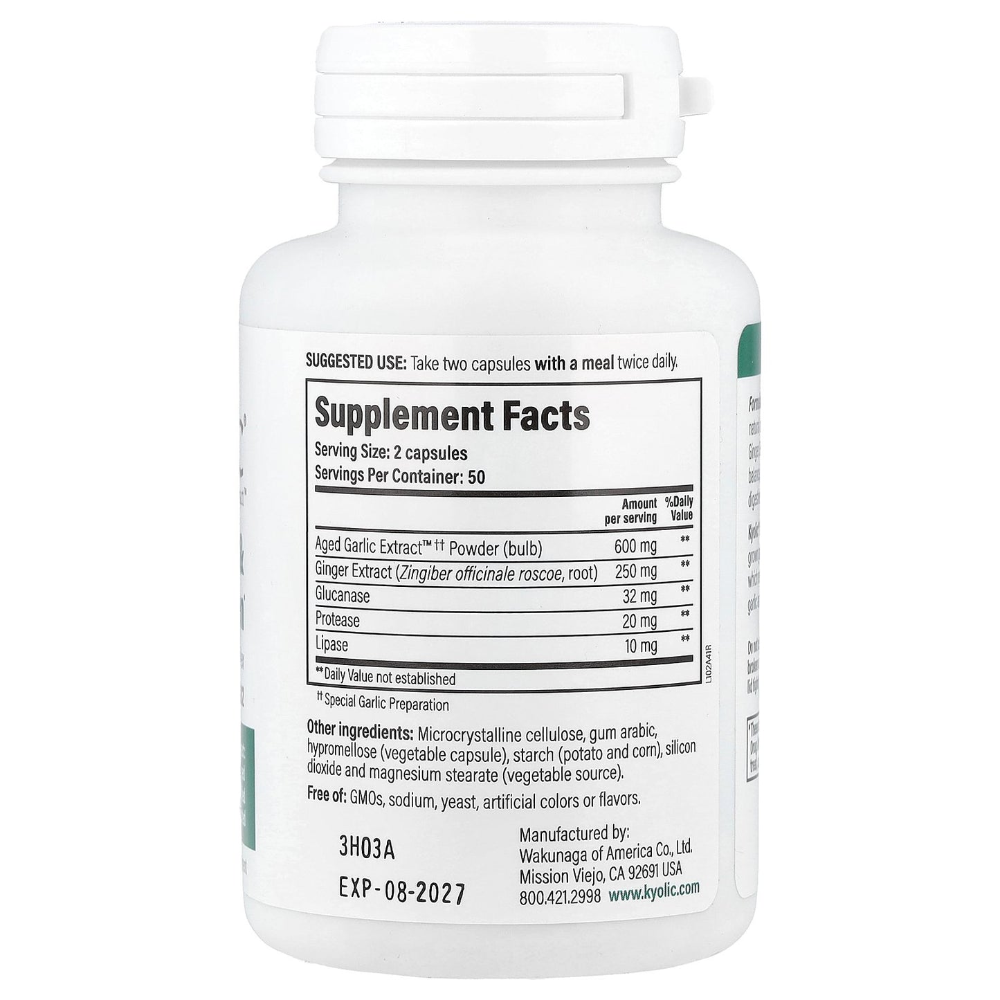 Kyolic, Aged Garlic Extract™, Cleanse & Digestion, Formula 102, 100 Veggie Capsules