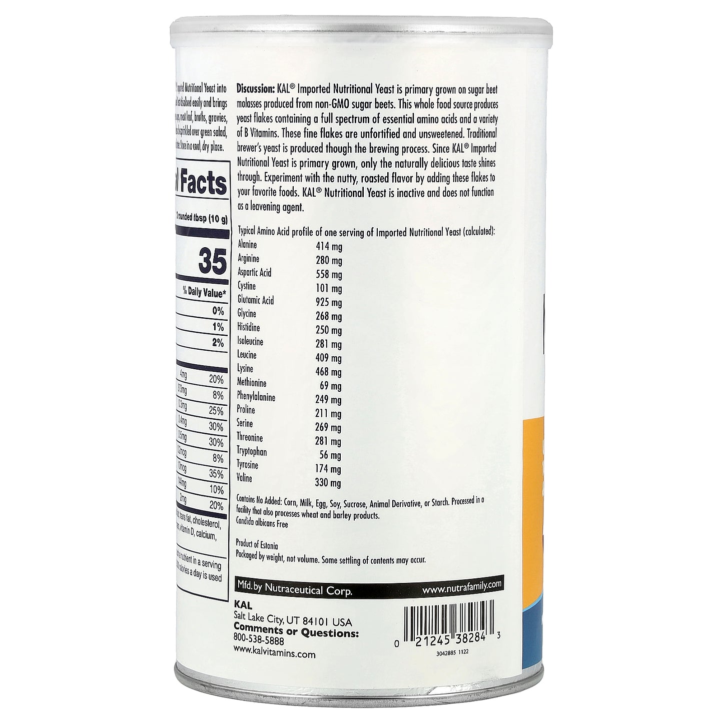 KAL, Imported Nutritional Yeast Flakes, Unsweetened, 7.8 oz (220 g)