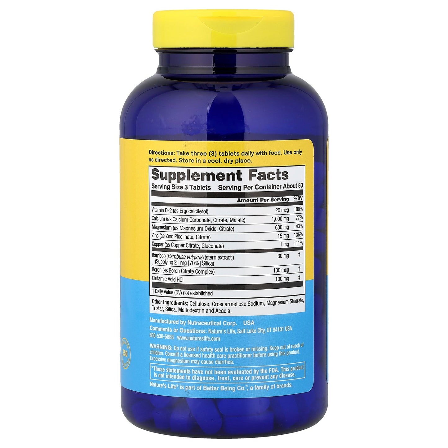 Nature's Life, Cal/Mag/Zinc Complex, 250 Tablets