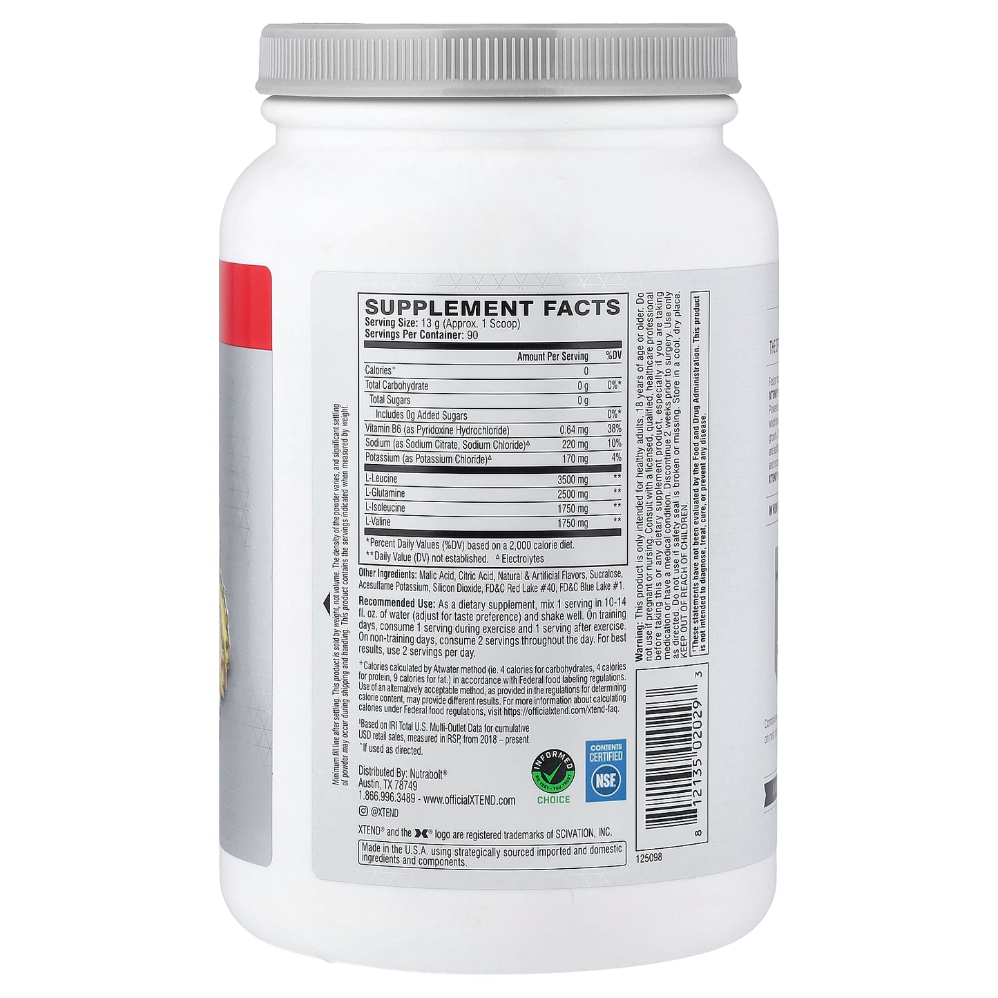 XTEND, 7G BCAA, Knockout Fruit Punch, 2.58 lb (1.17 kg)